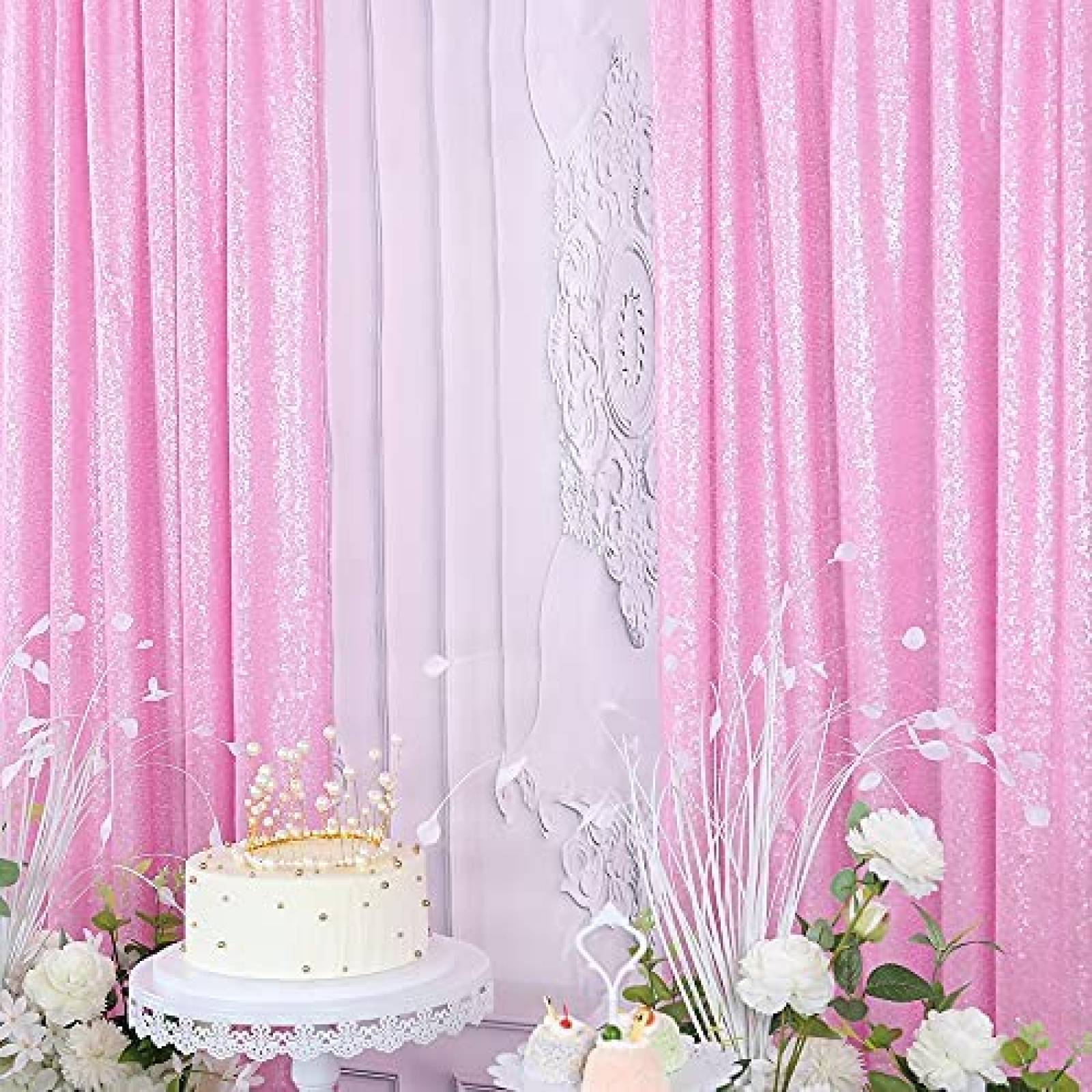 Cortinas de Fondo CIPAZEE 2 Paneles 2.2ftx8ft -Rosa