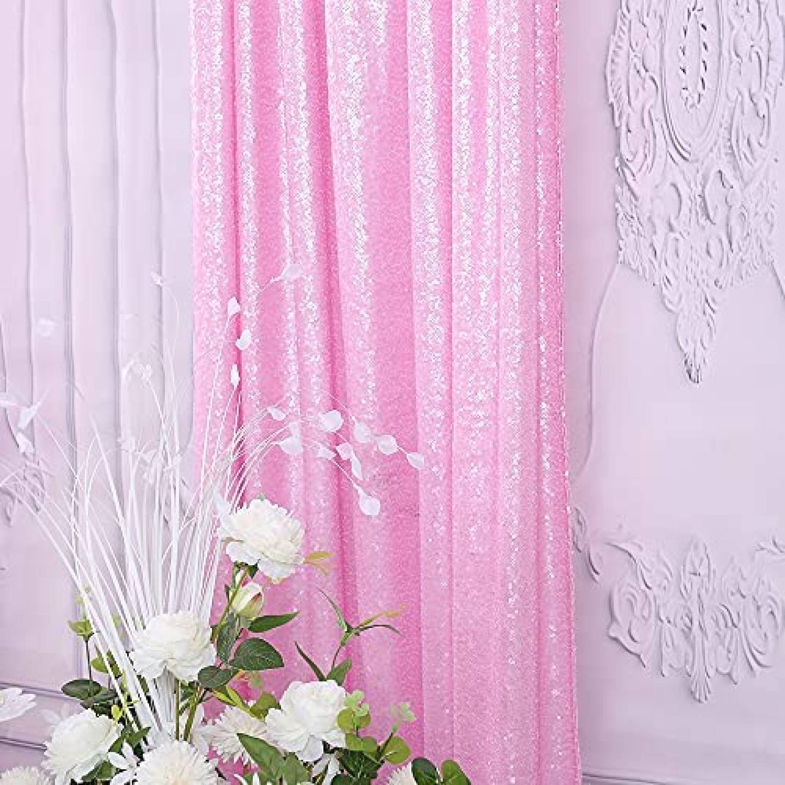 Cortinas de Fondo CIPAZEE 2 Paneles 2.2ftx8ft -Rosa