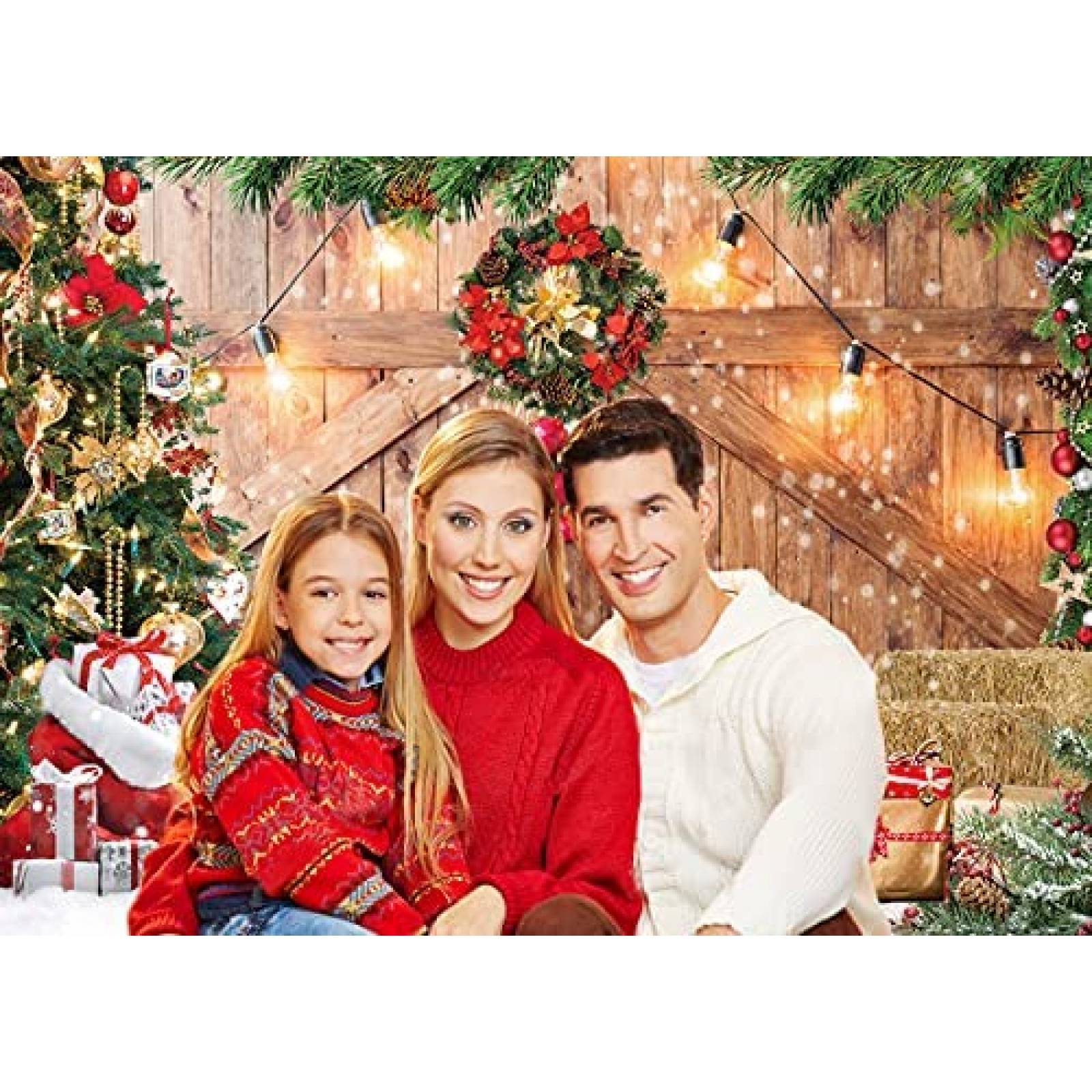 Fondo de fotografia Dudaacvt de Navidad de 7 x 5 ft rustico