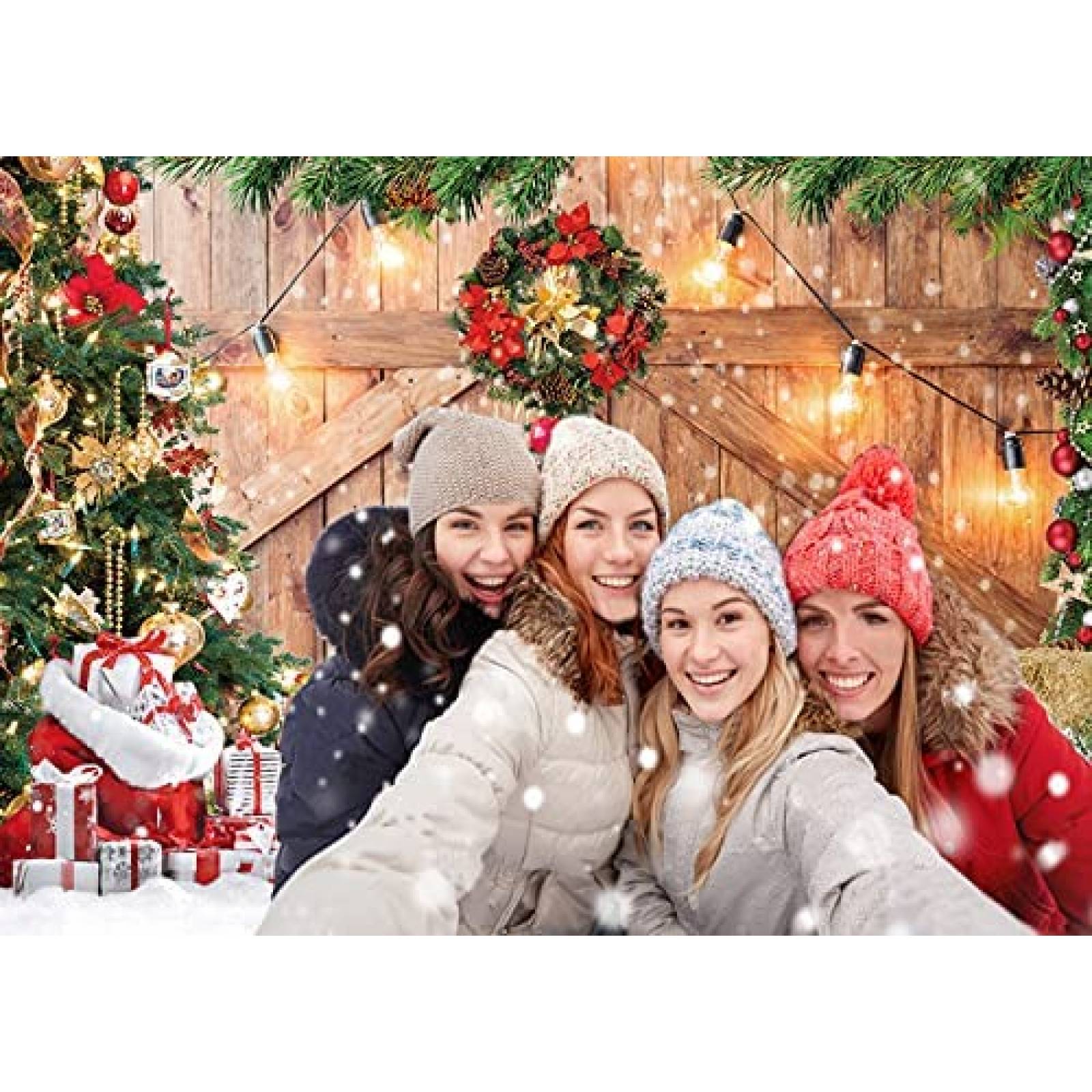 Fondo de fotografia Dudaacvt de Navidad de 7 x 5 ft rustico