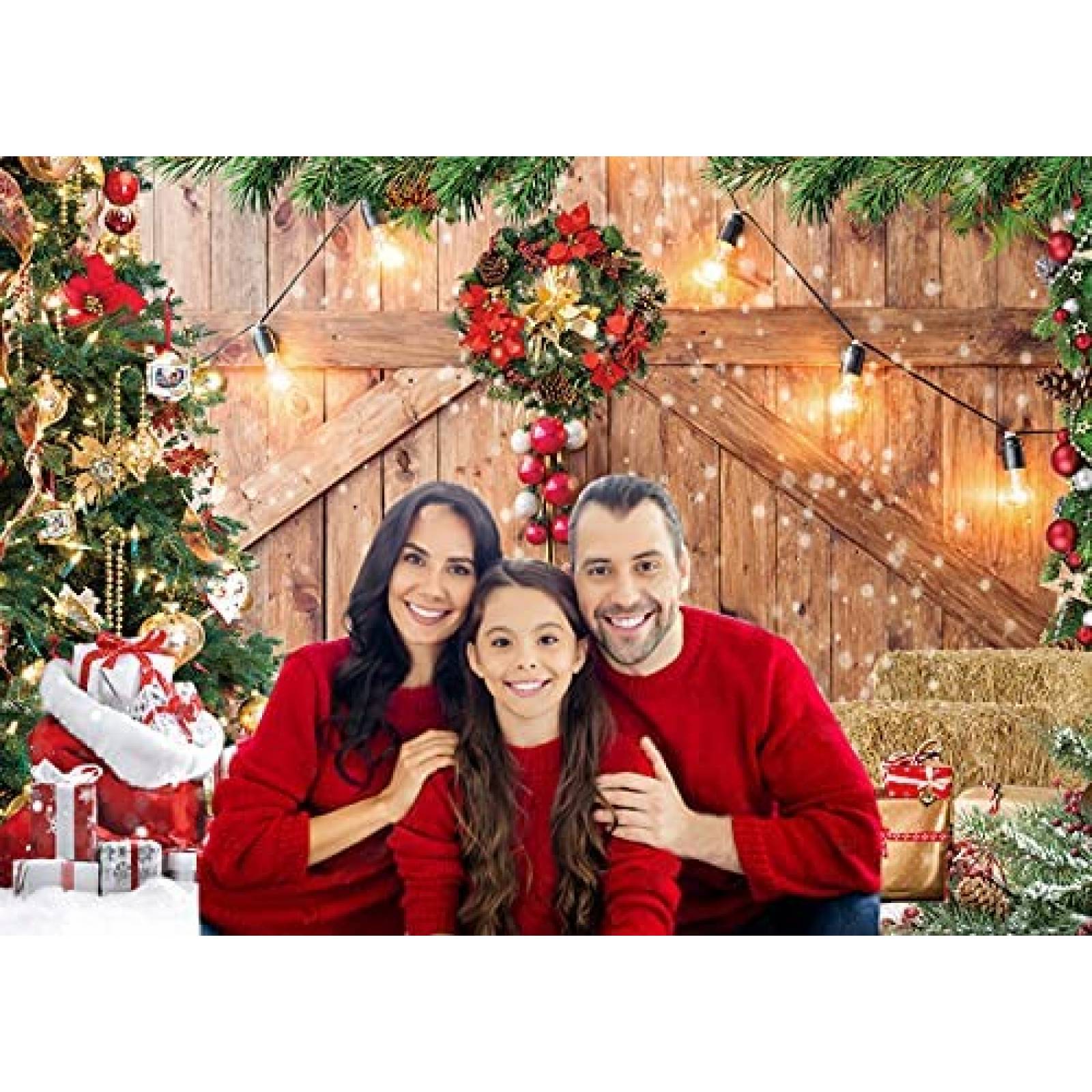Fondo de fotografia Dudaacvt de Navidad de 7 x 5 ft rustico