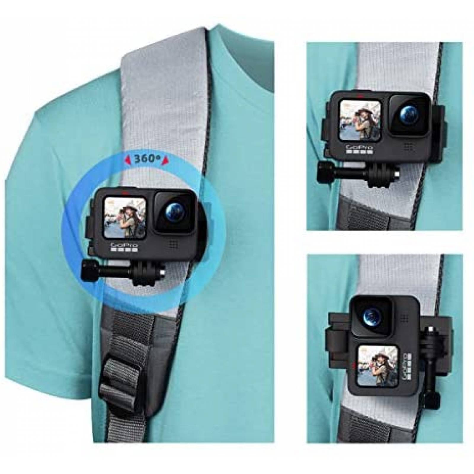 Soporte Camara VnoPro GoPro Compatible Ajustable Hombro