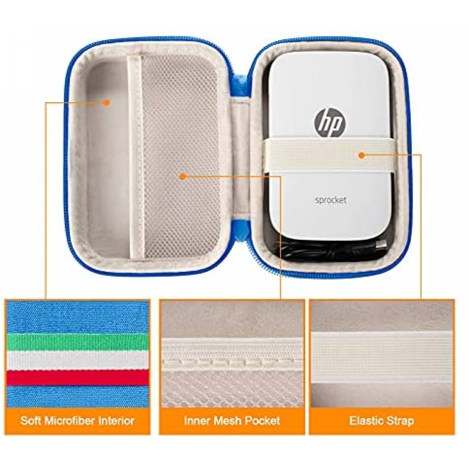 Estuche Rigido Suonady para Impresora HP Sprocket -Azul