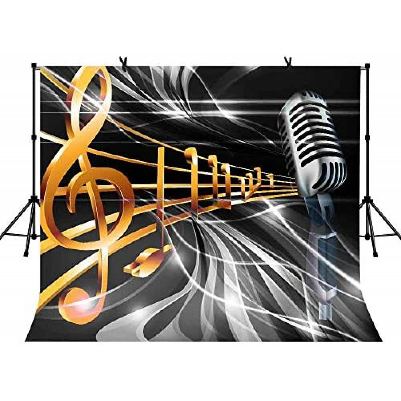 Fondo LYLYCTY BJLY248 9x6ft Dream Music para fiestas -Negro