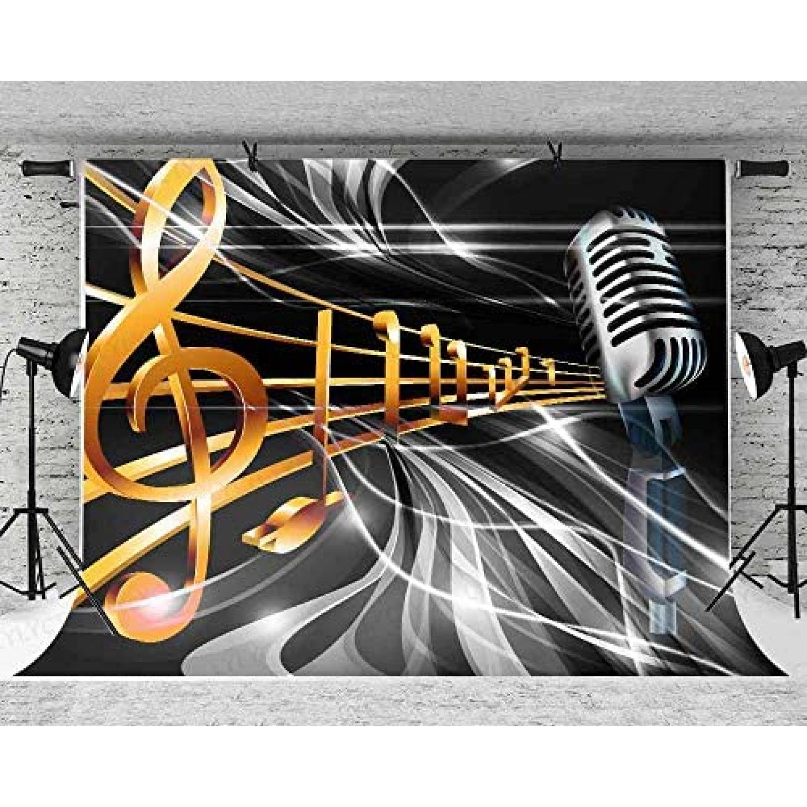 Fondo LYLYCTY BJLY248 9x6ft Dream Music para fiestas -Negro