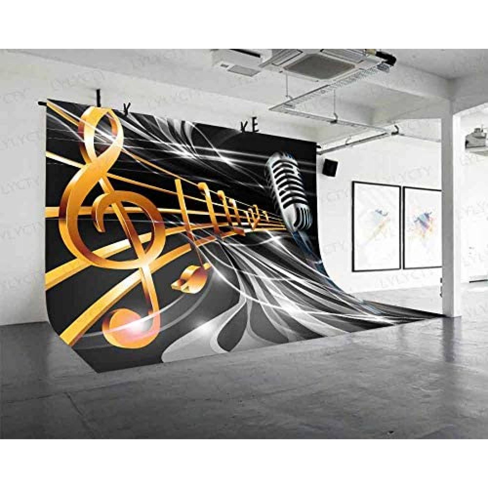 Fondo LYLYCTY BJLY248 9x6ft Dream Music para fiestas -Negro