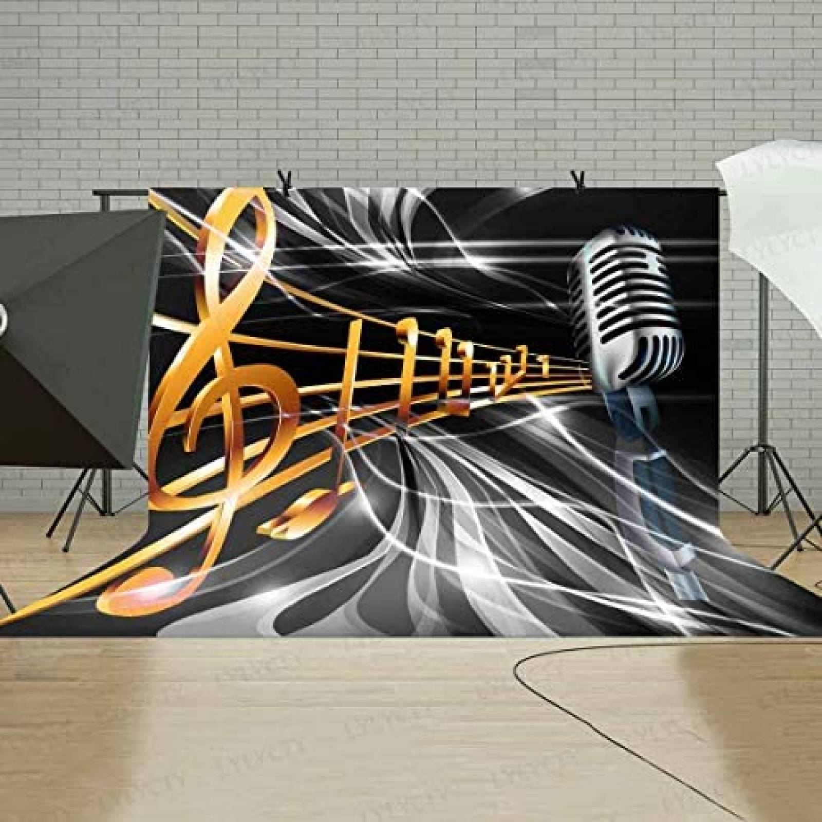 Fondo LYLYCTY BJLY248 9x6ft Dream Music para fiestas -Negro