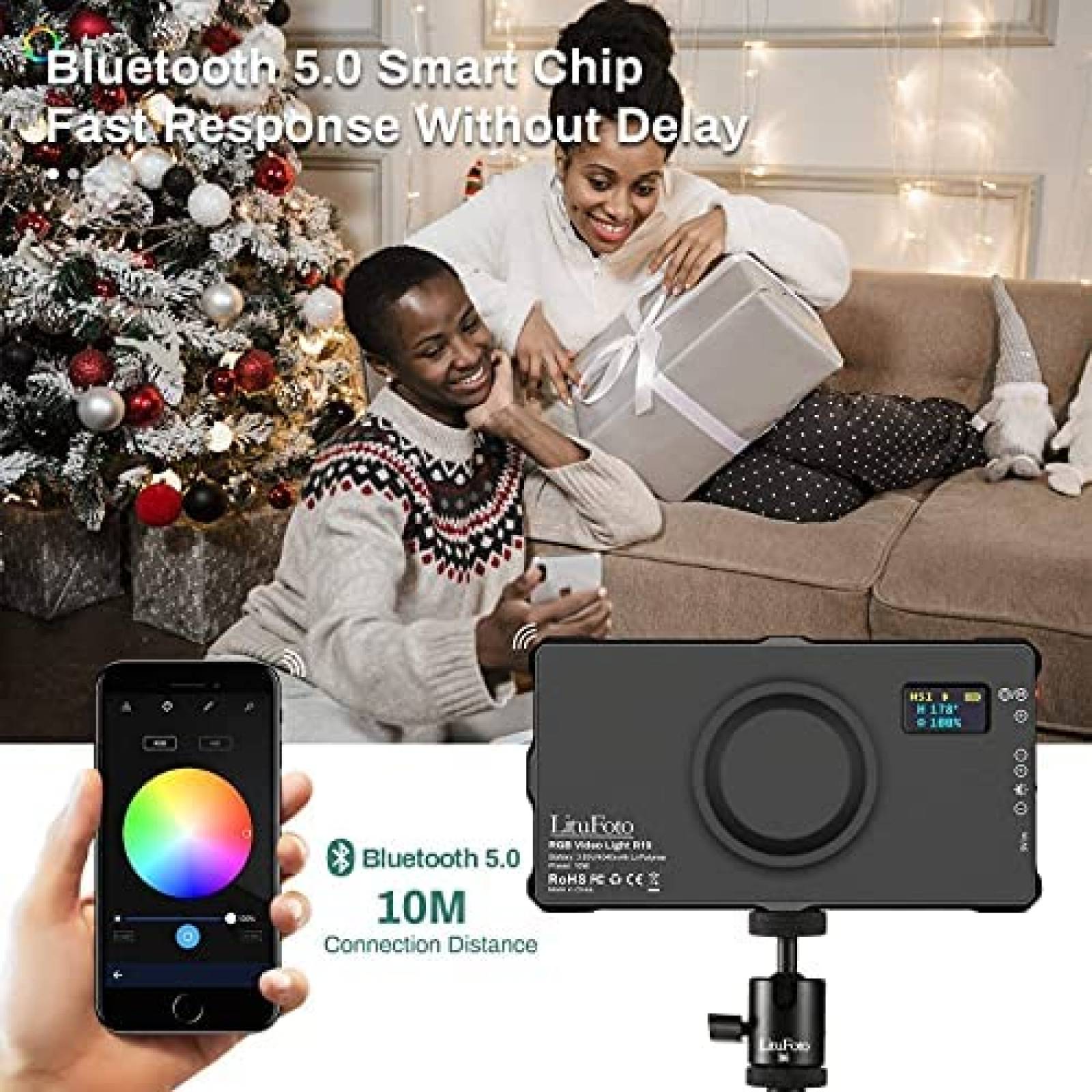 Luz de relleno LituFoto R19 multifuncion con luz LED RGB