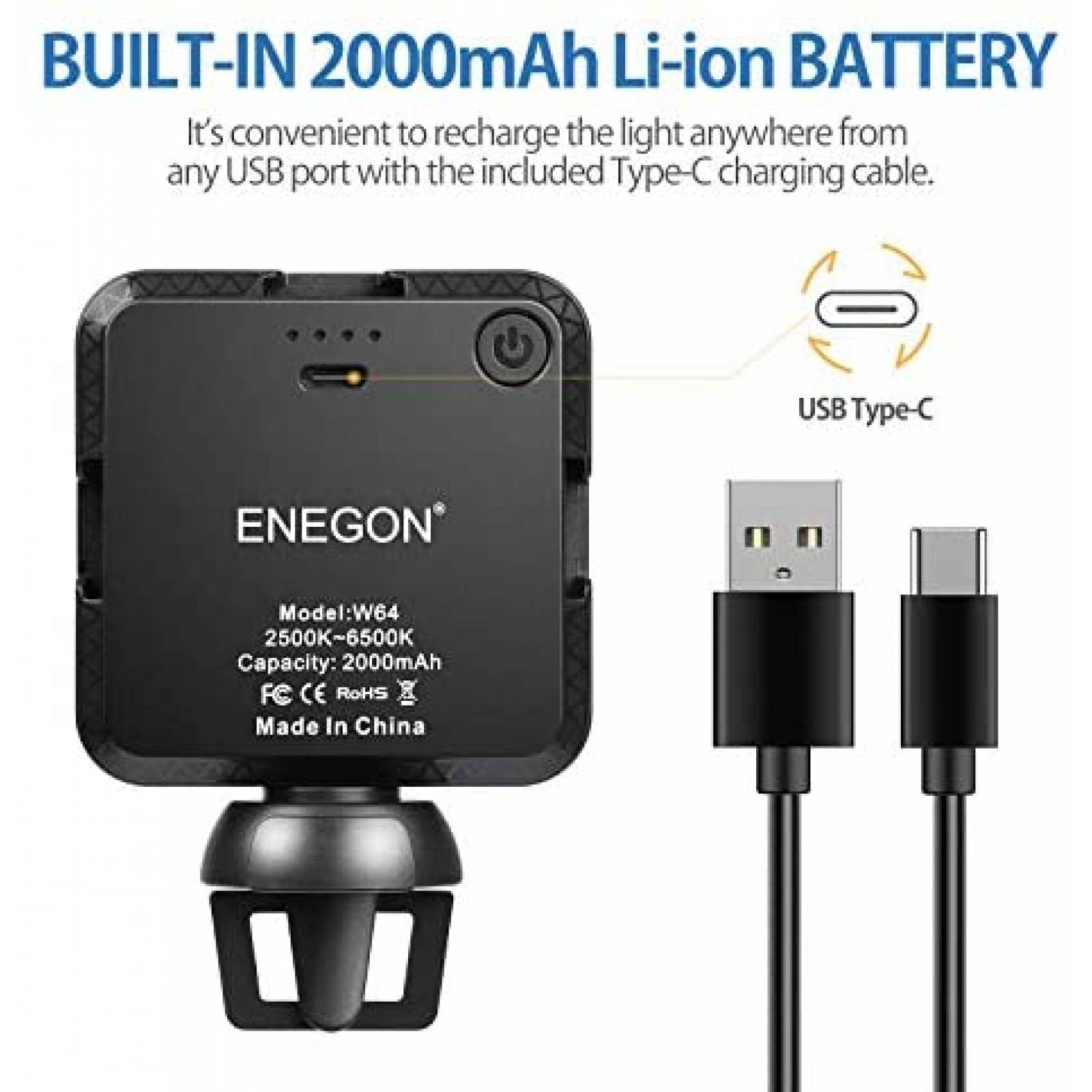 Luz conferencia ENEGON Ajustable Compatible Clip -Negro