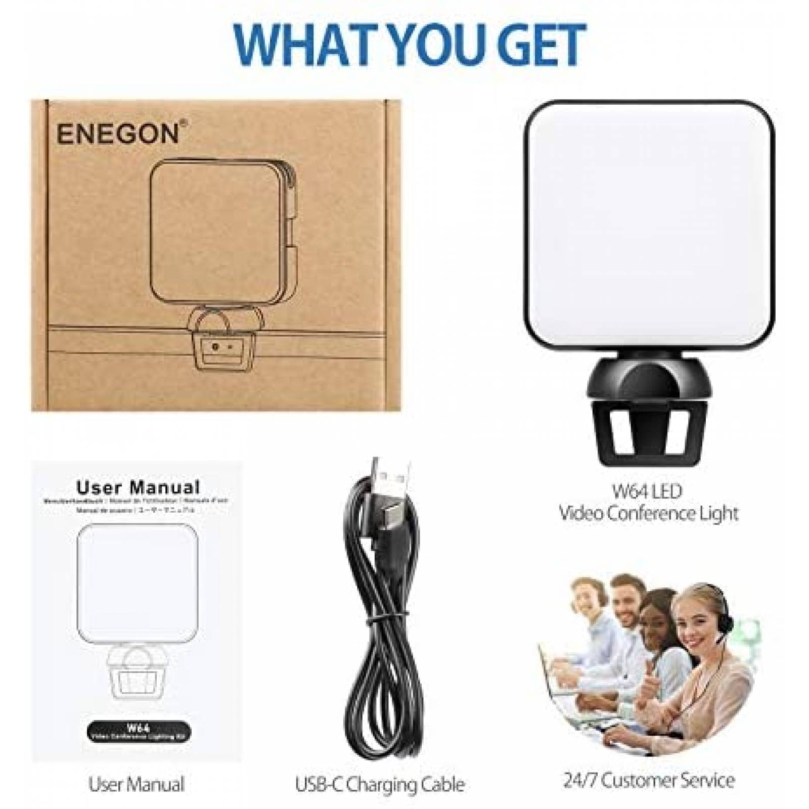 Luz conferencia ENEGON Ajustable Compatible Clip -Negro