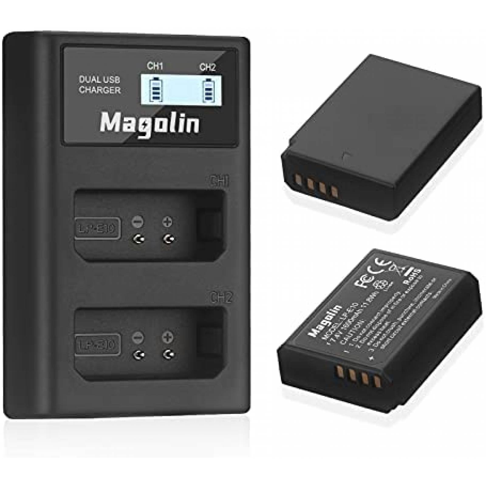 Cargador de Baterias de Camara Magolin para Canon EOS -Negro