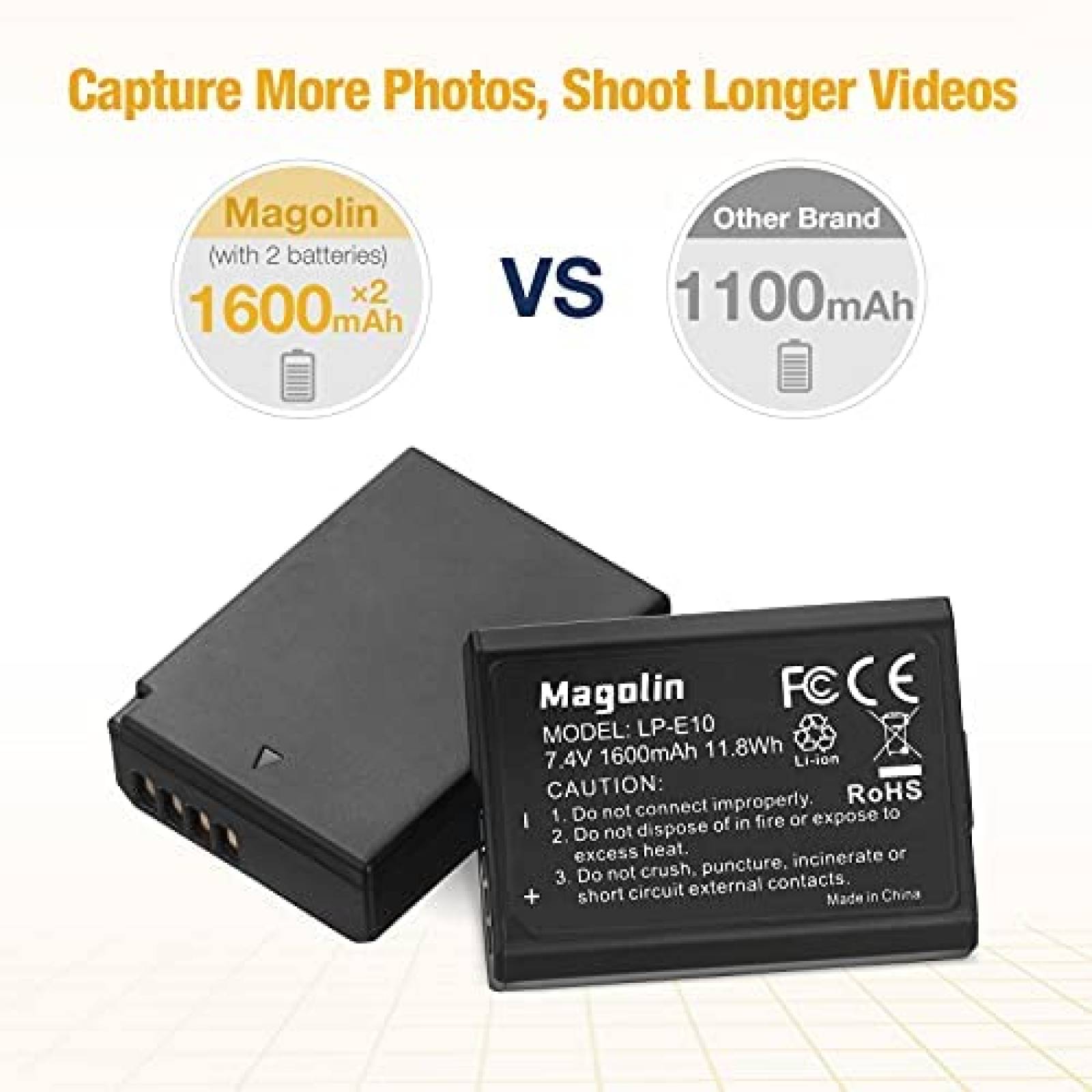 Cargador de Baterias de Camara Magolin para Canon EOS -Negro