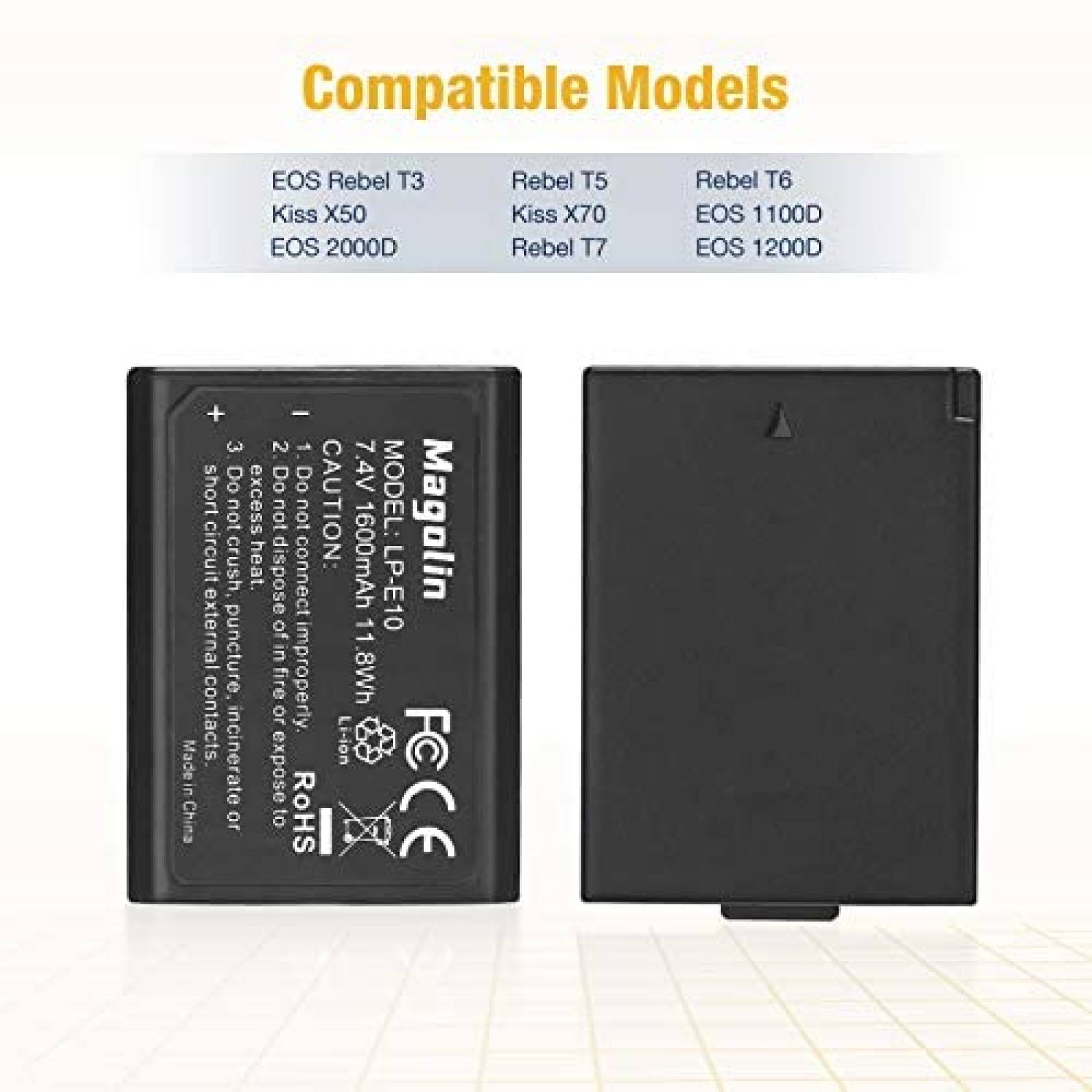 Cargador de Baterias de Camara Magolin para Canon EOS -Negro