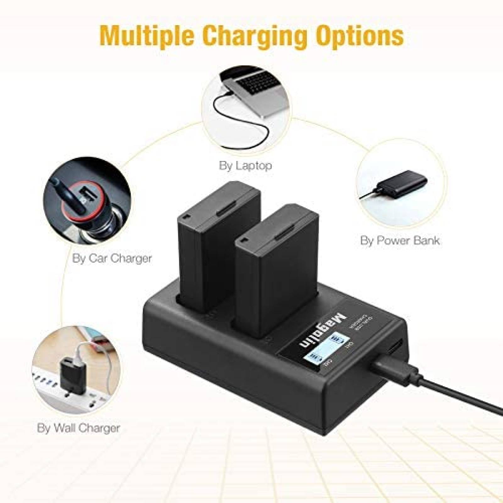 Cargador de Baterias de Camara Magolin para Canon EOS -Negro