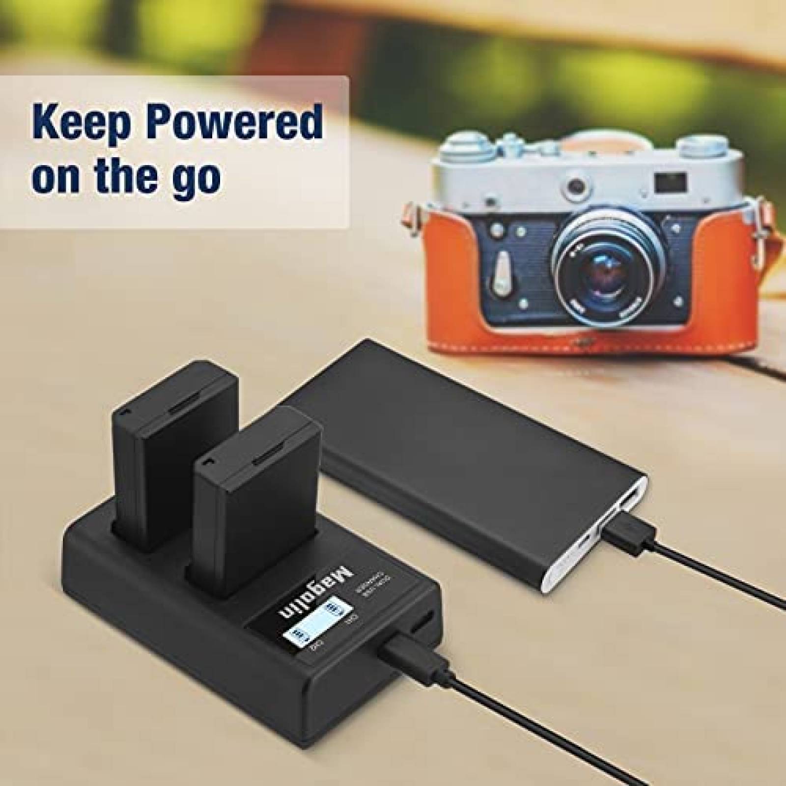 Cargador de Baterias de Camara Magolin para Canon EOS -Negro