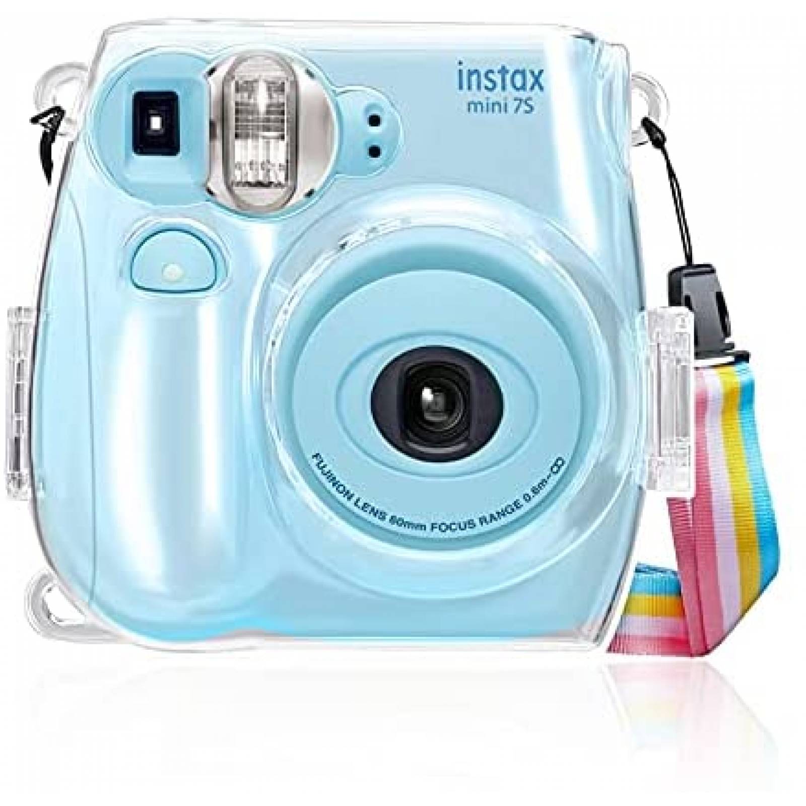  Phetium Funda protectora compatible con cámara de película  instantánea Instax Mini 7+ 7s 7c/Polaroid PIC-300, funda de piel vegana  premium con correa extraíble (morado) : Electrónica