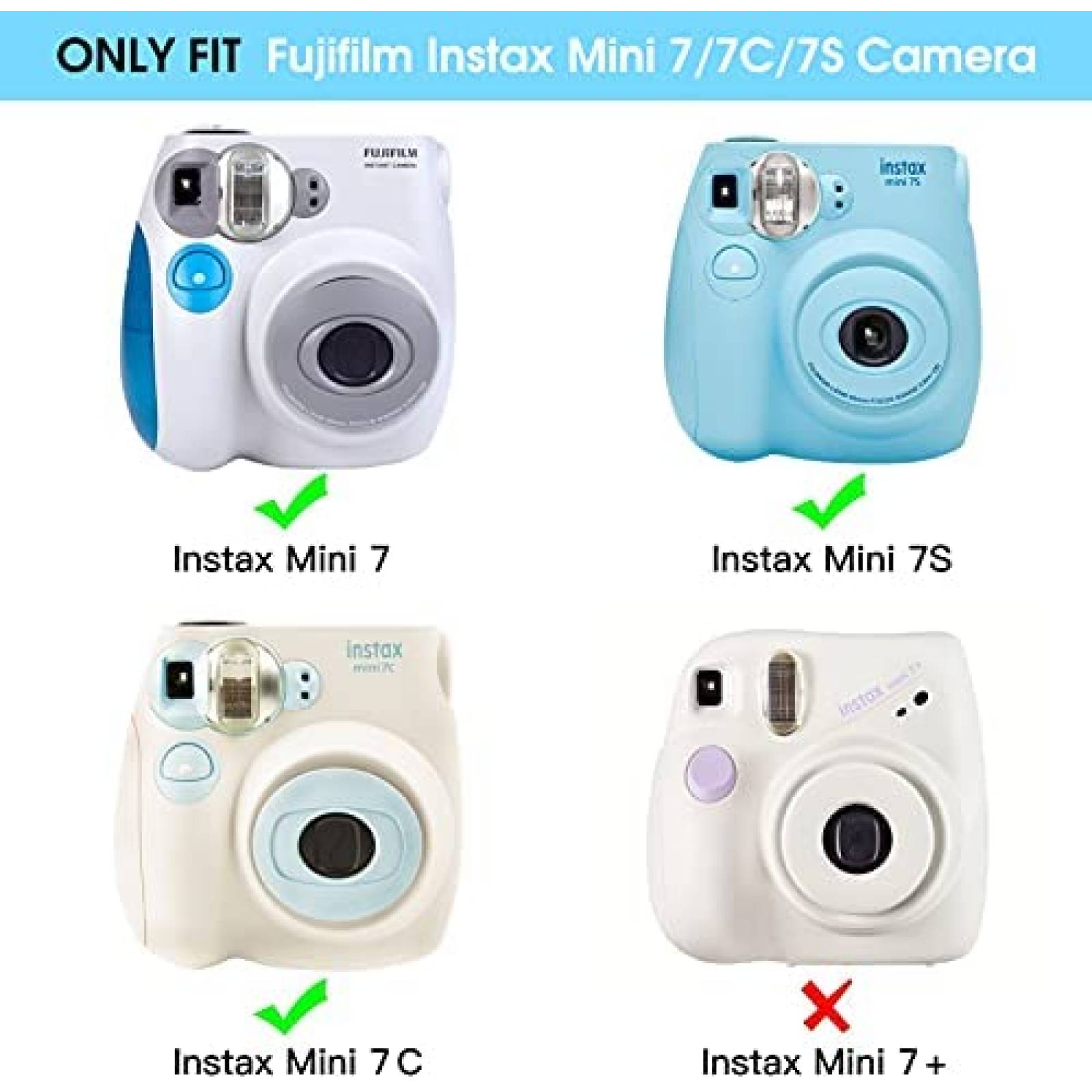 Funda Fintie para Camara Instax Mini 7s -Transparente