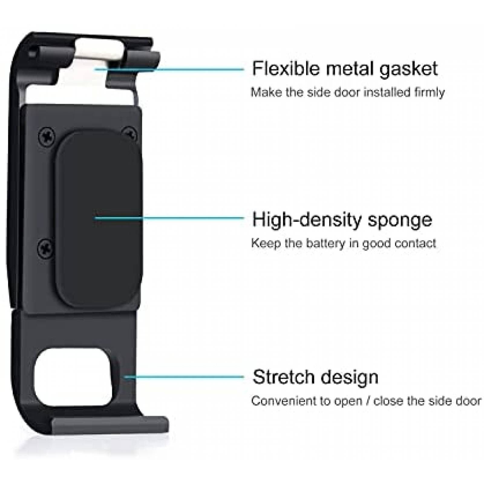 Tapa de Bateria YALLSAME para Camara Go Pro Hero 8 -Negro