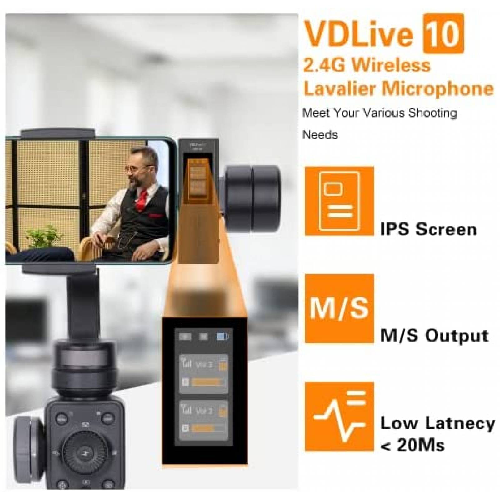Microfono Lavalier inalambrico Comica VDLIVE 10 2.4G -Negro