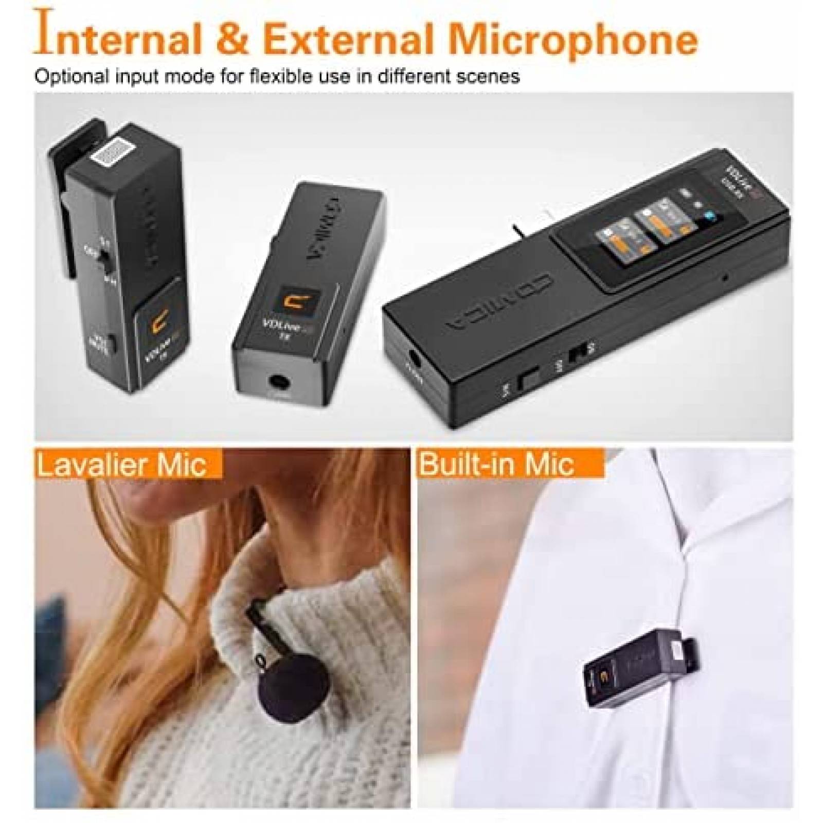 Microfono Lavalier inalambrico Comica VDLIVE 10 2.4G -Negro
