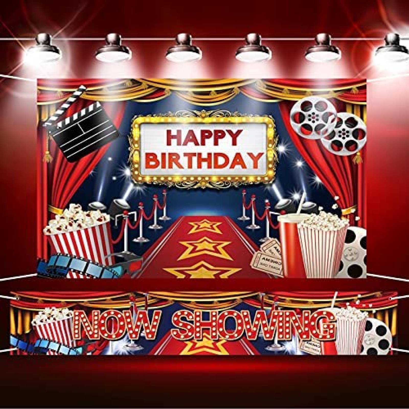 Fondo fotografia Tatuo Noche de cine 6x1ft -Colorido