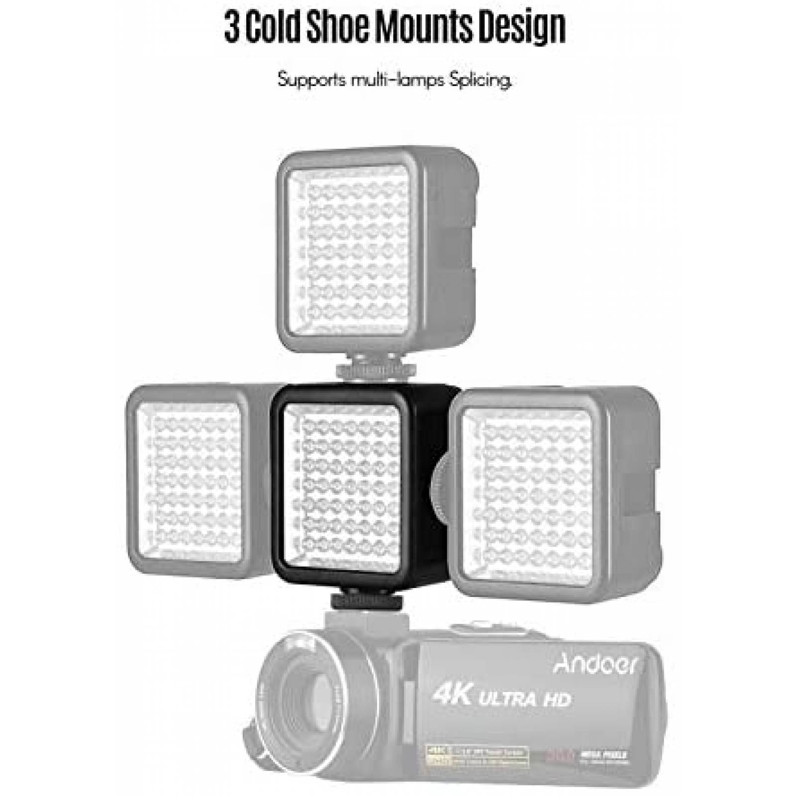 Panel de Luz LED Andoera Mini IR para Videocamara -Negro