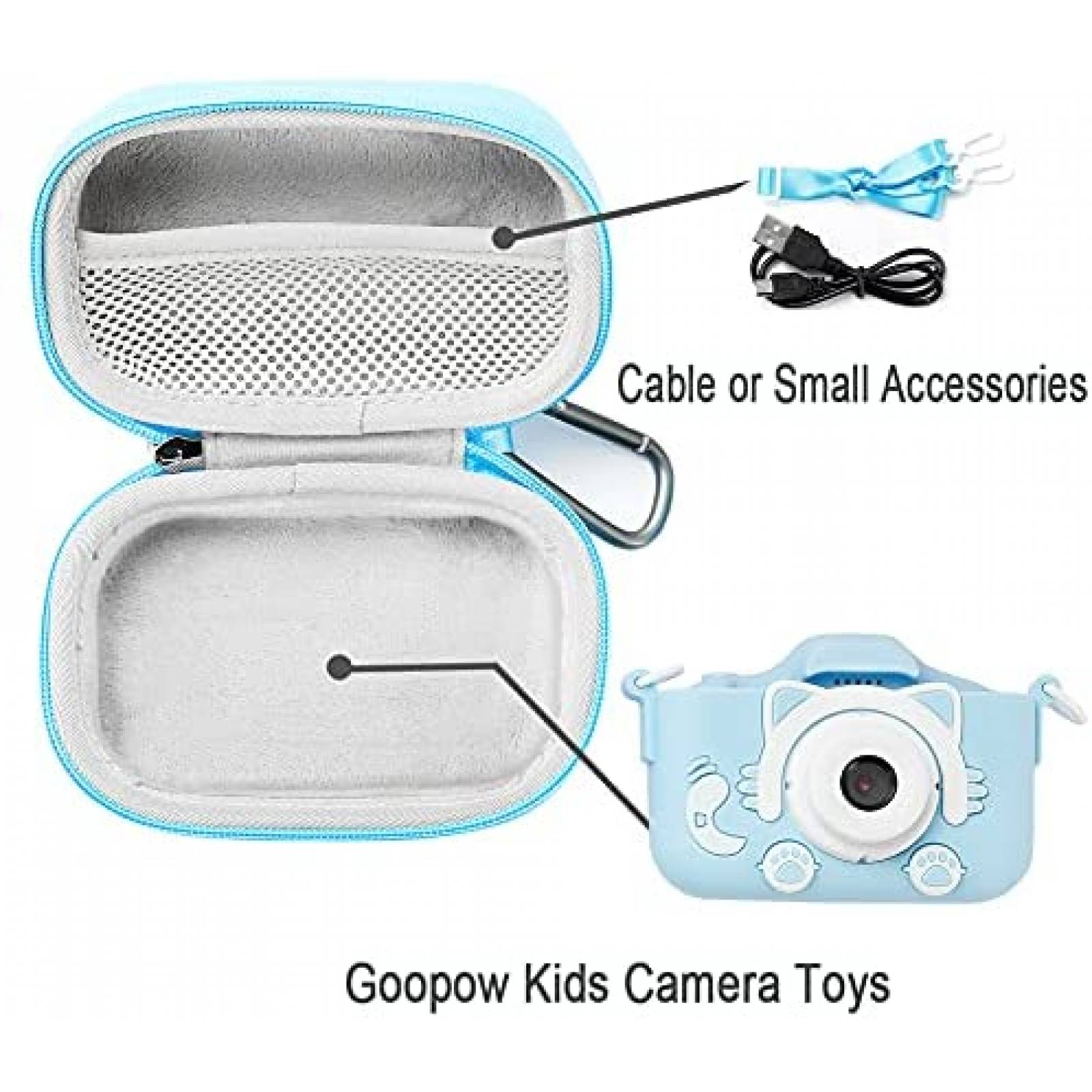 Estuche RAIACE Compatible Con Camara Goopow Kids -Azul