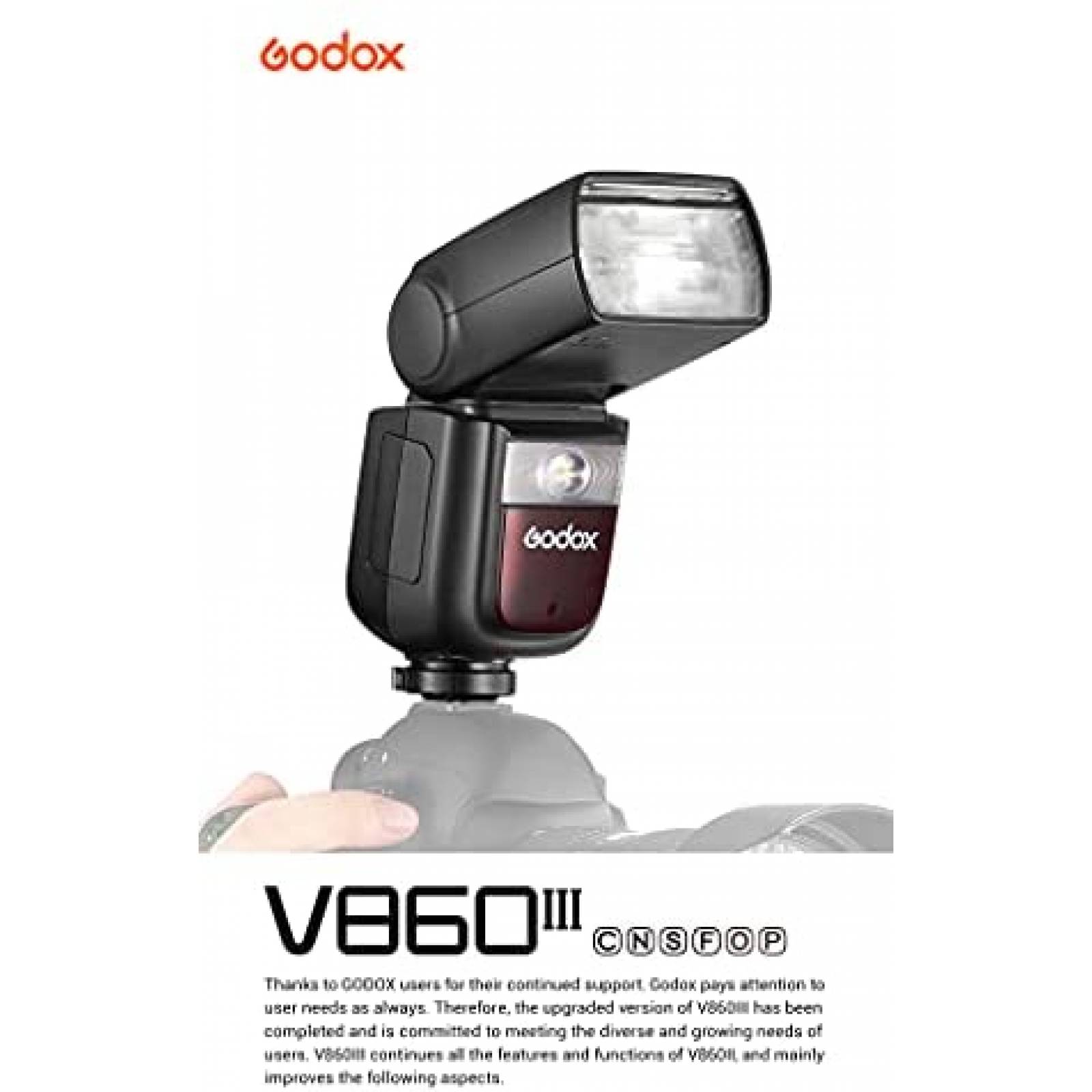 Flash para Camara Godox V860III-F para Fuji -Negro