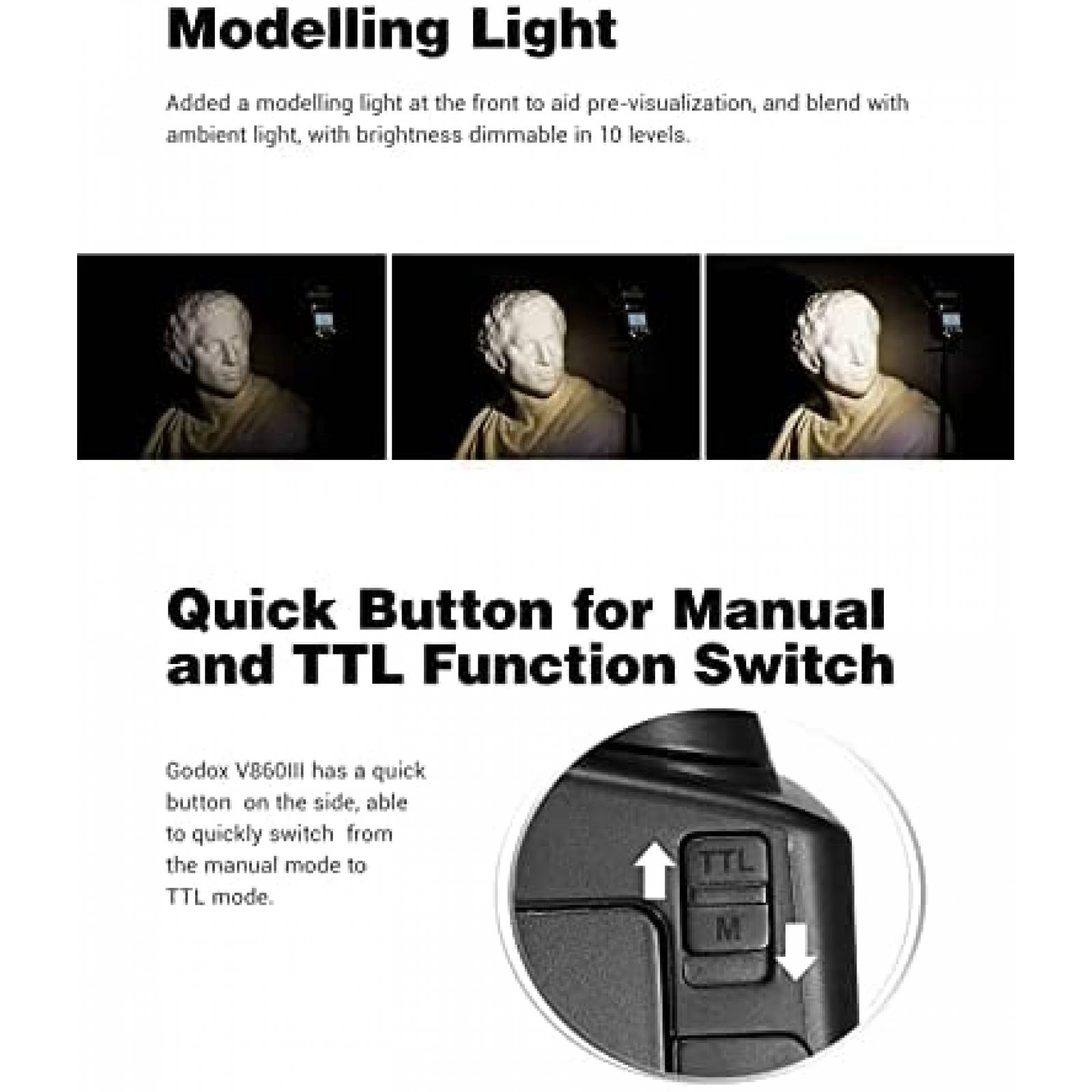 Flash para Camara Godox V860III-F para Fuji -Negro