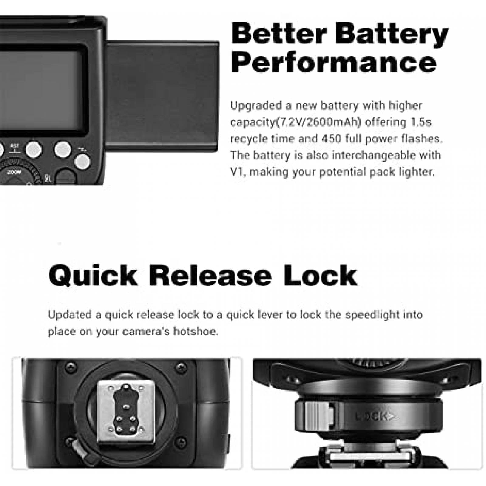 Flash para Camara Godox V860III-F para Fuji -Negro