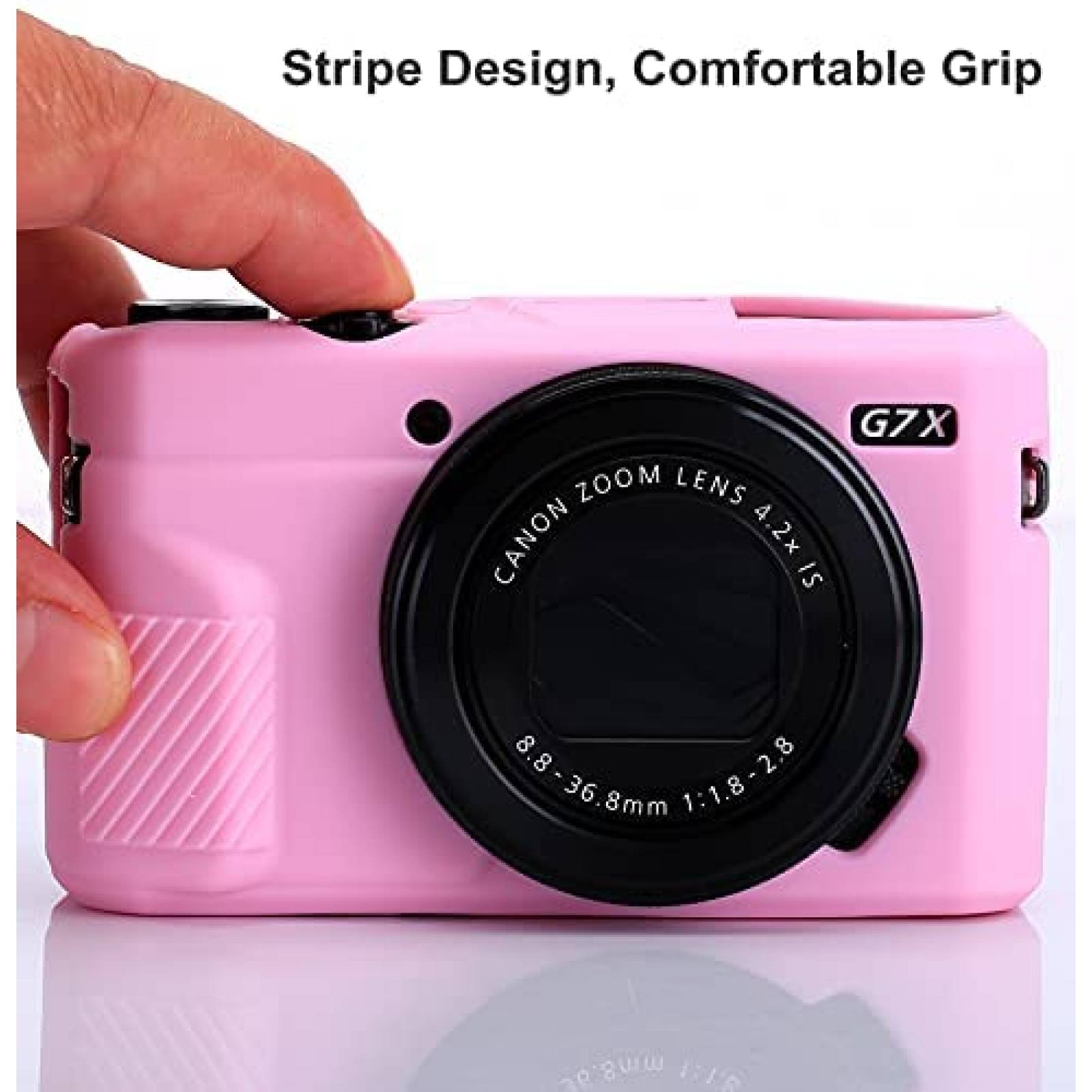 Carcaza Camara Pocoukate Canon G7X Compatible Silicon -Rosa
