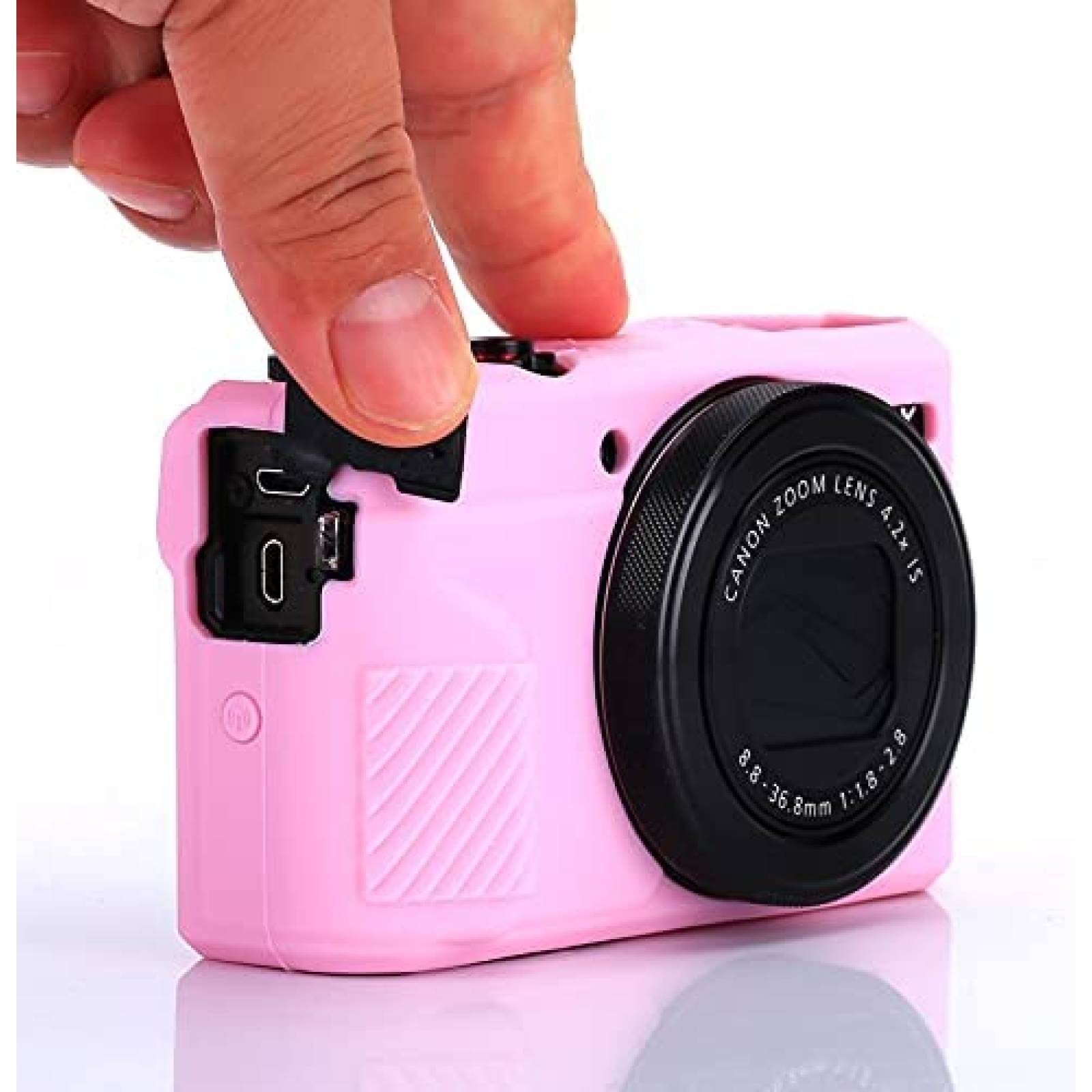 Carcaza Camara Pocoukate Canon G7X Compatible Silicon -Rosa