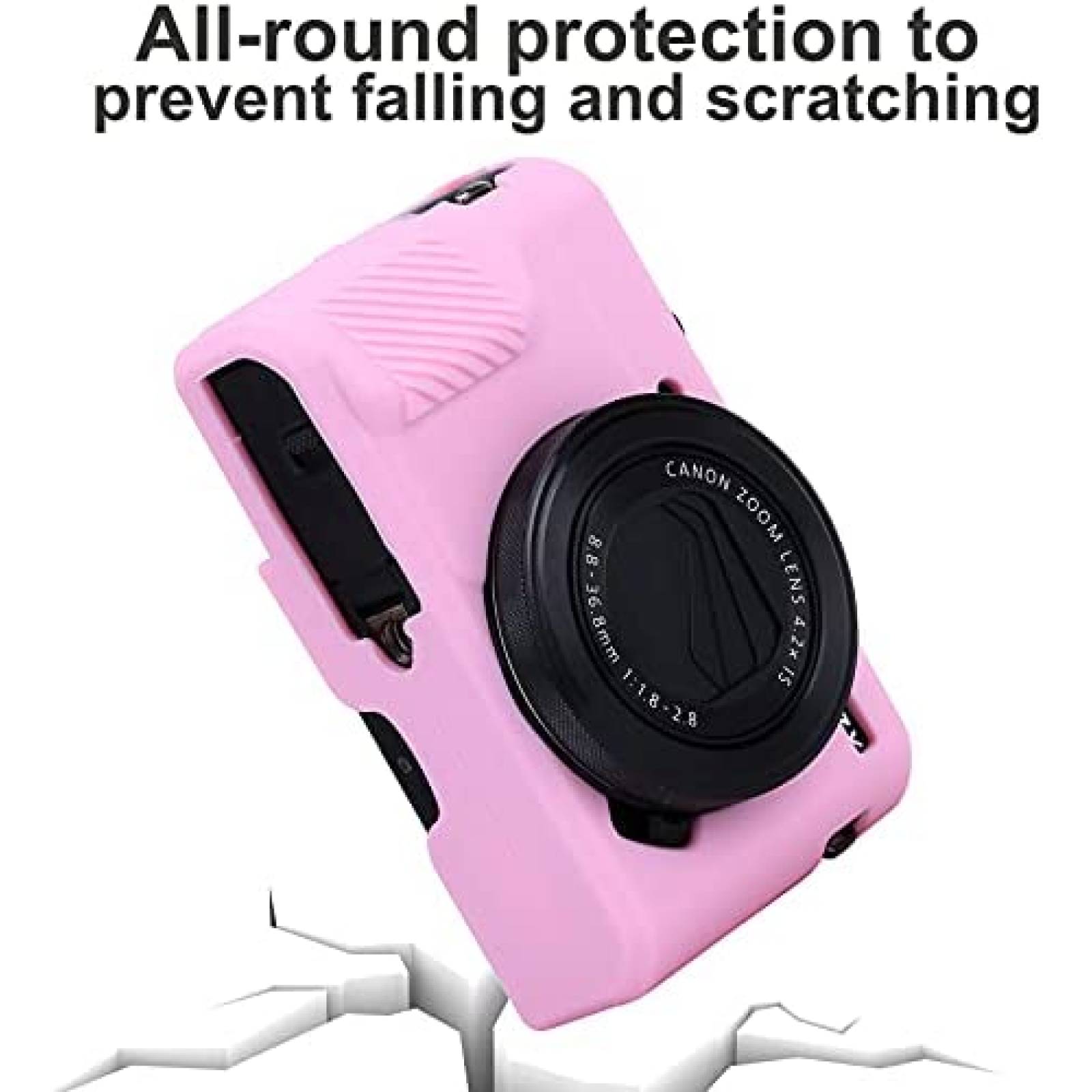 Carcaza Camara Pocoukate Canon G7X Compatible Silicon -Rosa
