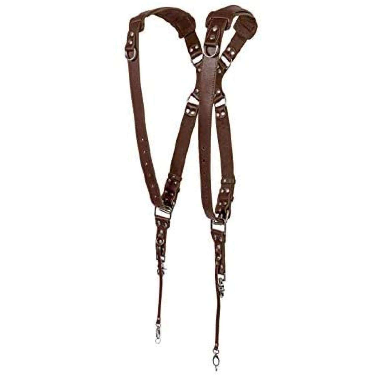 Arnes Doble de Piel Coiro para Camara DLSR/SLR -Cafe