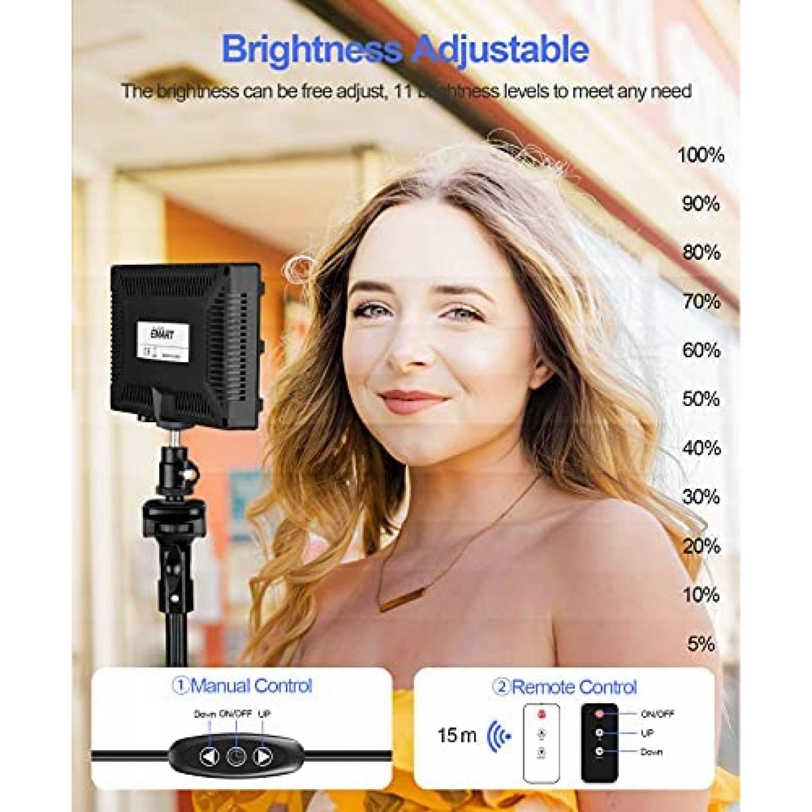 Kit de luces LED para fotografia/video EMART x9 -Negro