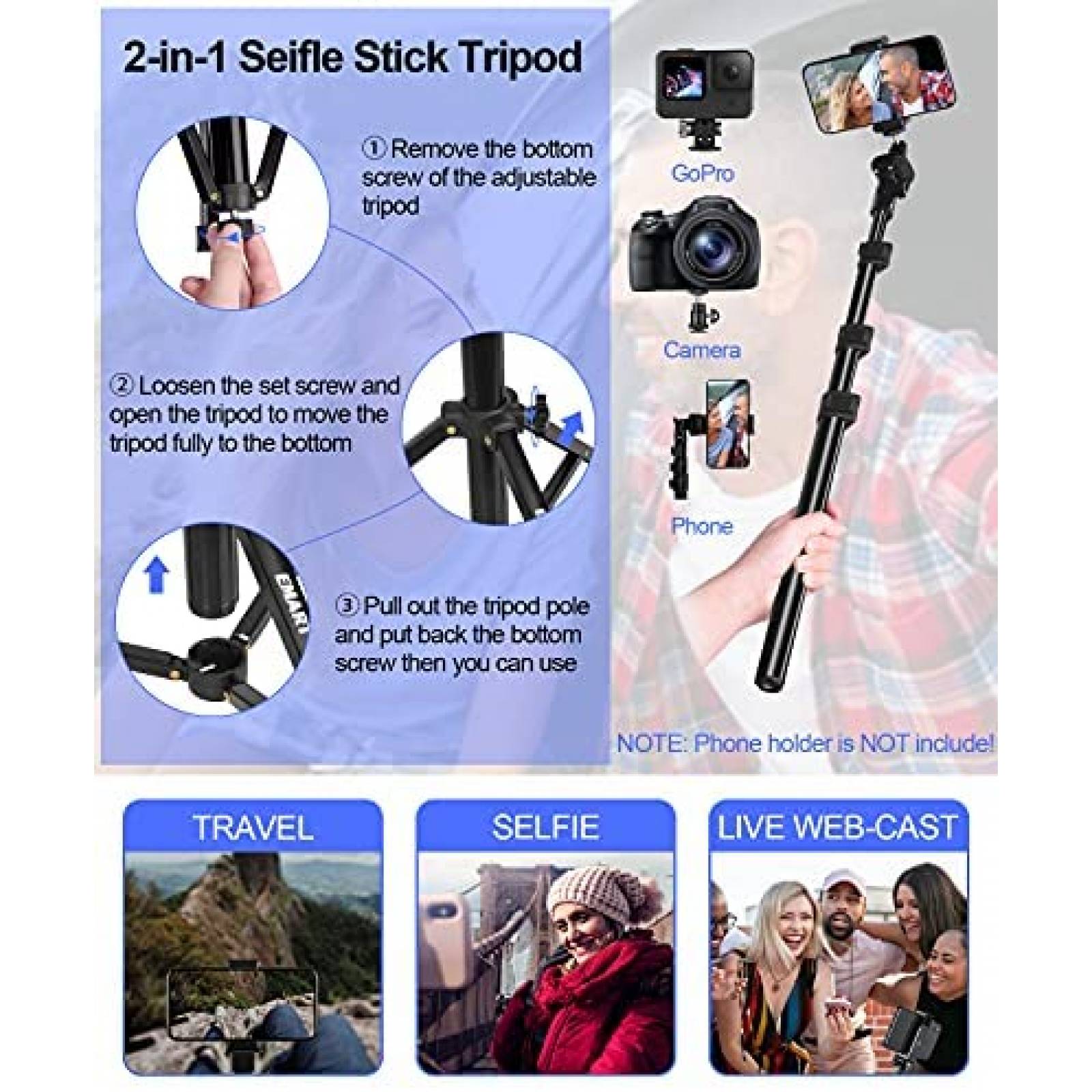 Kit de luces LED para fotografia/video EMART x9 -Negro