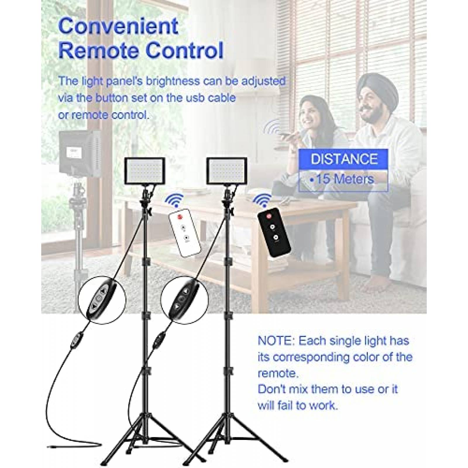 Kit de luces LED para fotografia/video EMART x9 -Negro