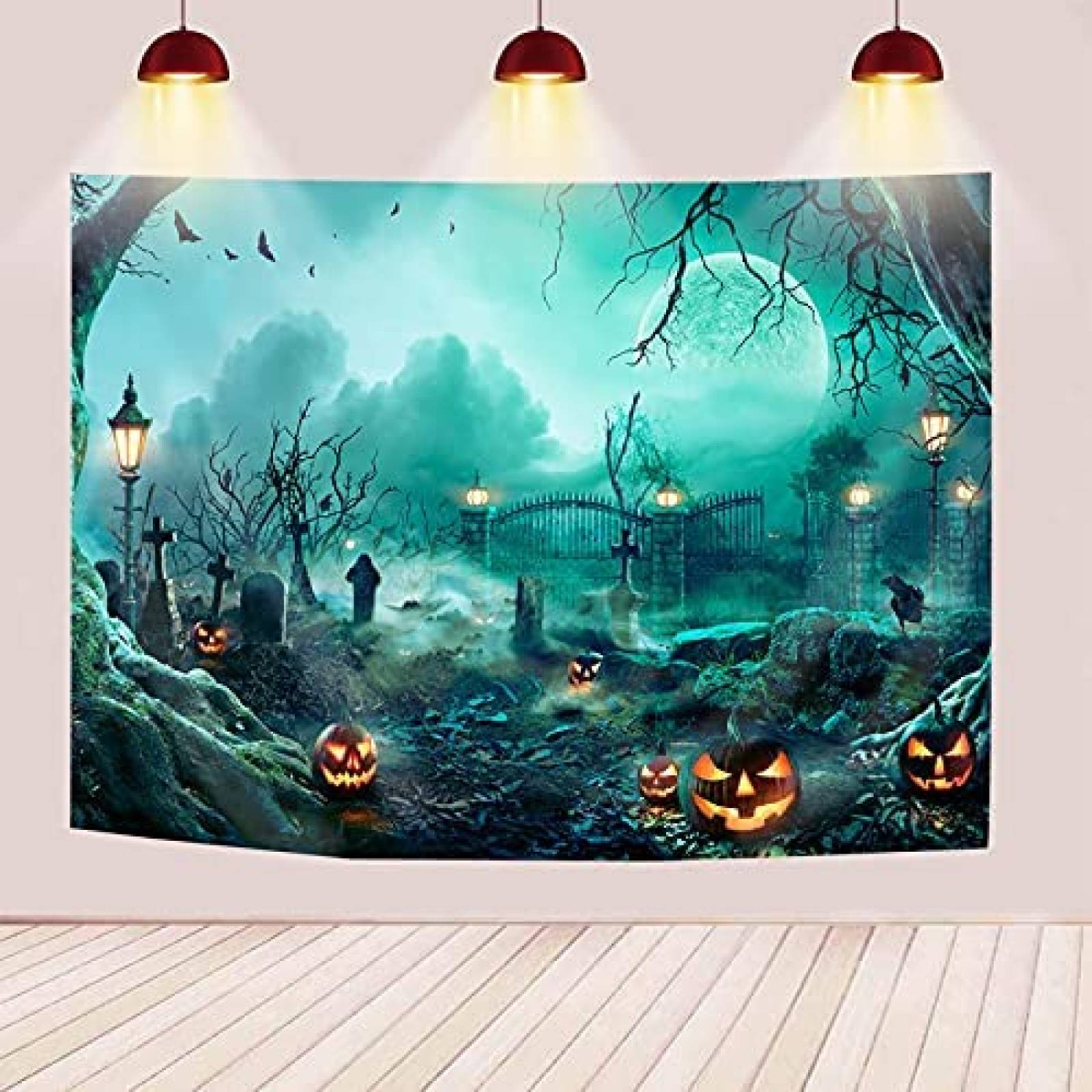 Fondo Fotografia Mocsicka Halloween Decoracion 82x60" -Azul