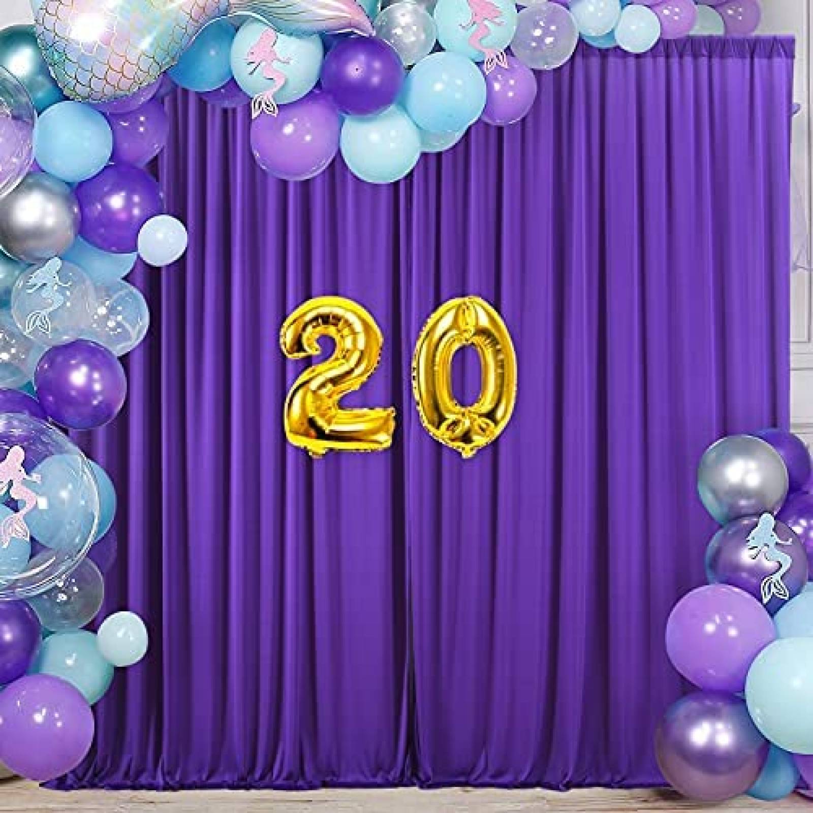 Fondo de Fotografia Suppromo de 5x7FT Cumpleaños 20 -Morado
