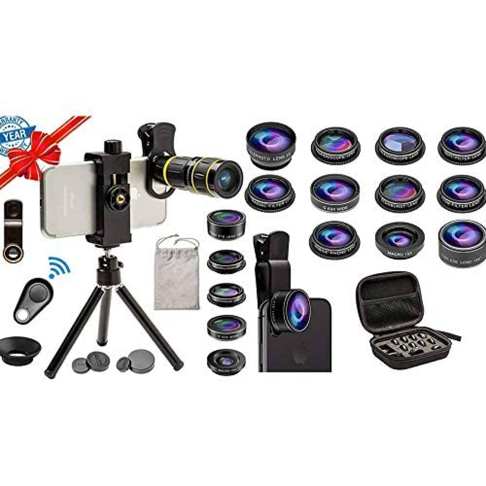 Kit de Lentes SEVENKA 11 Pzs Para Celular 18x Gran Angular