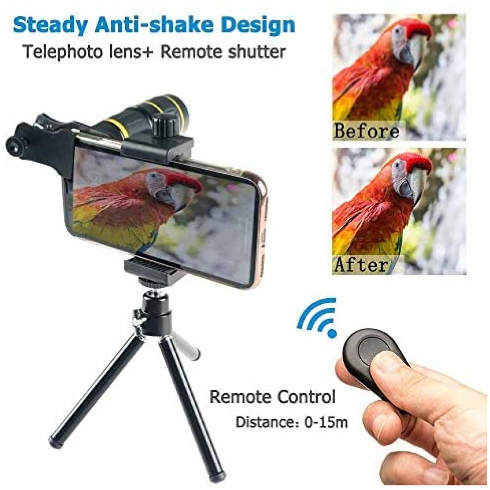 Kit de Lentes SEVENKA 11 Pzs Para Celular 18x Gran Angular