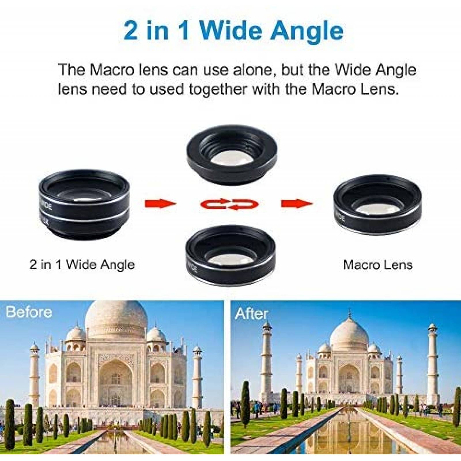 Kit de Lentes SEVENKA 11 Pzs Para Celular 18x Gran Angular