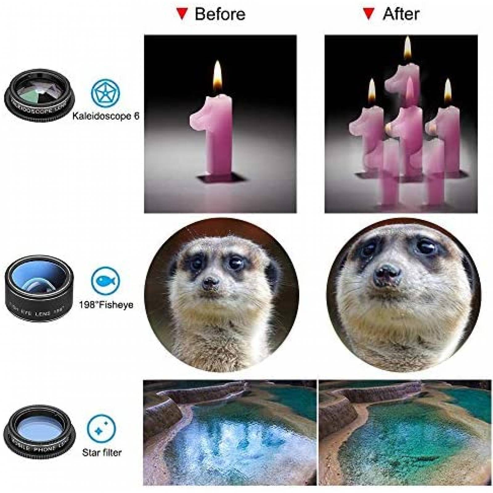 Kit de Lentes SEVENKA 11 Pzs Para Celular 18x Gran Angular