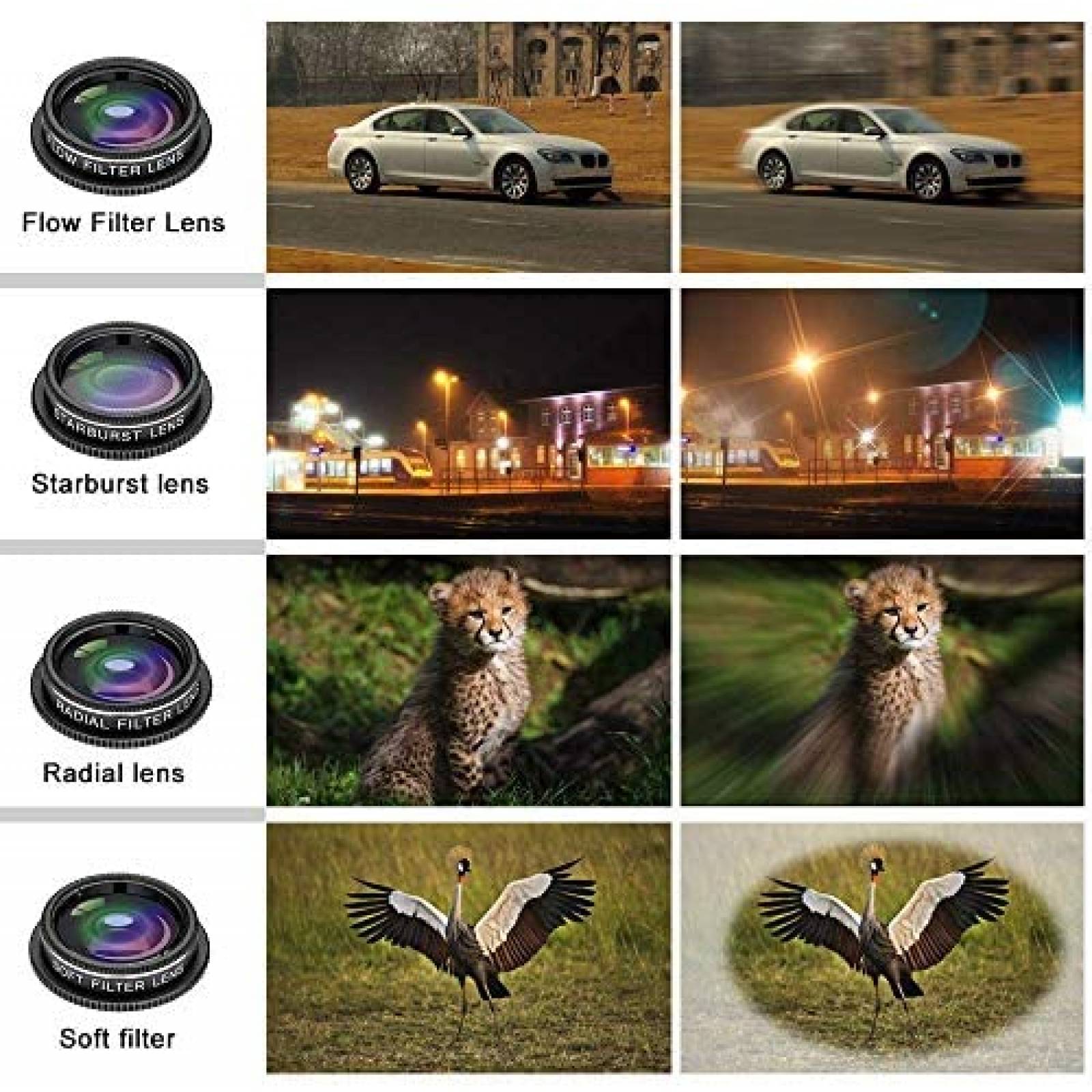 Kit de Lentes SEVENKA 11 Pzs Para Celular 18x Gran Angular