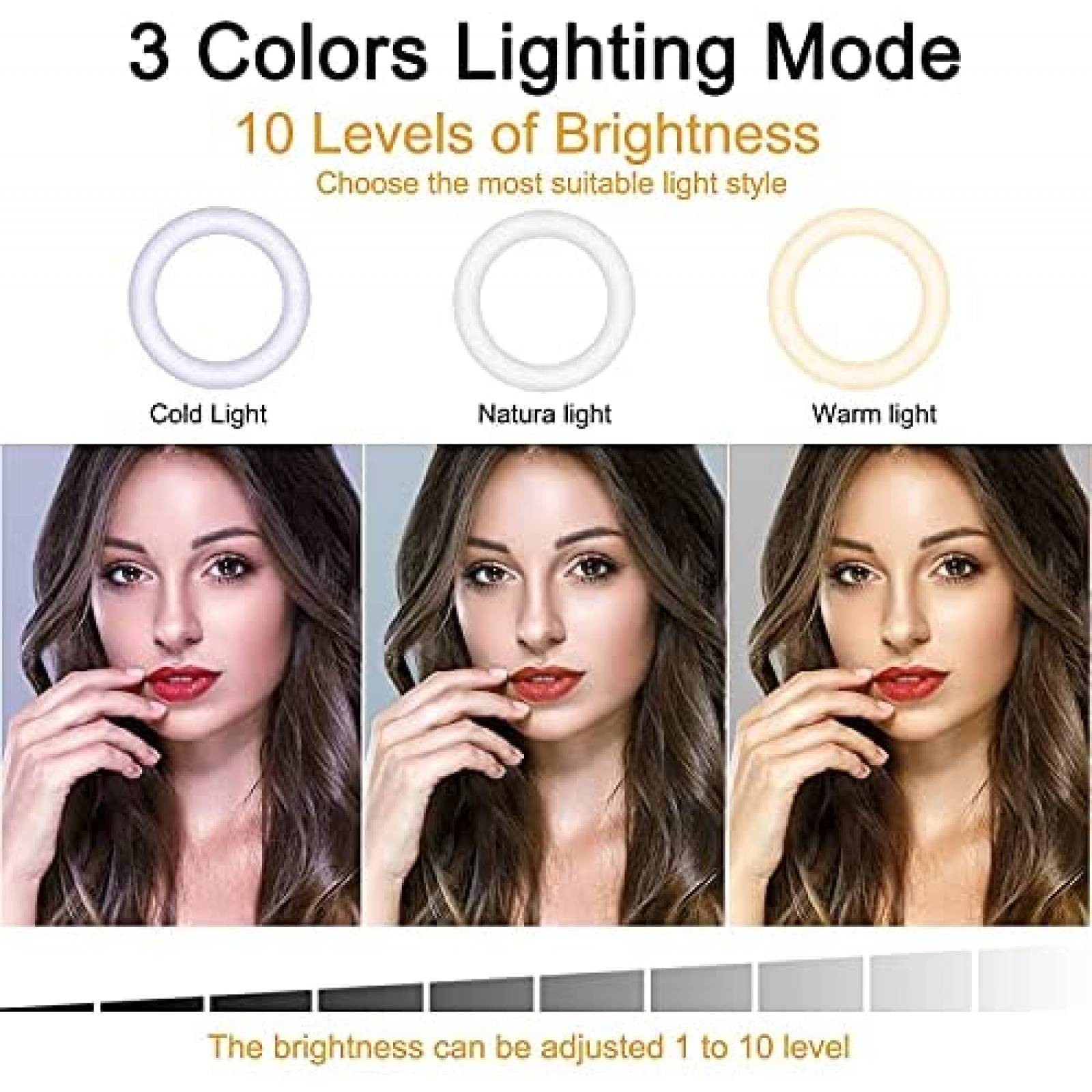 Luz de anillo doble UPXDUMI para computadora LED 6" -Negro