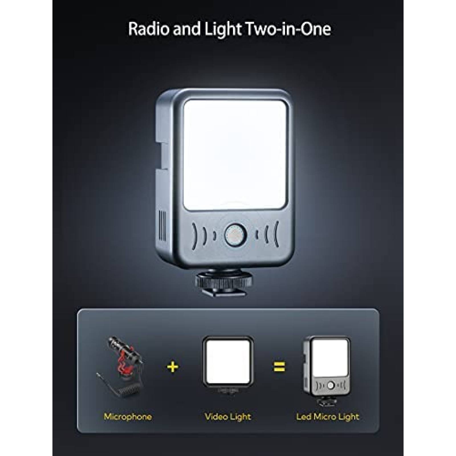 Lus de Video RALENO Recargable 6500 K 2000 mAh -Negro