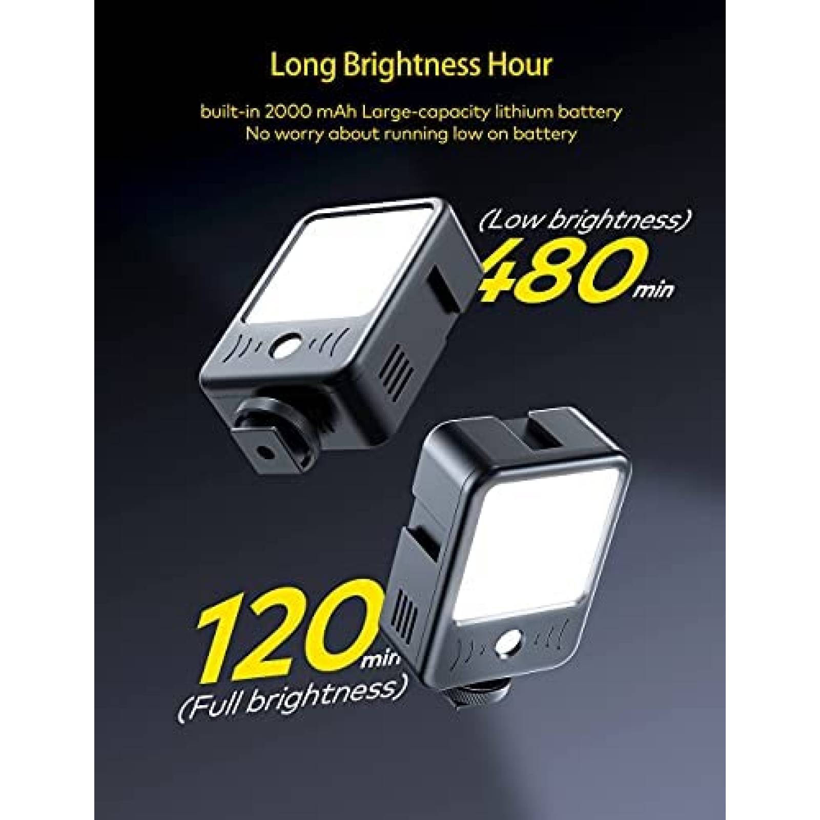 Lus de Video RALENO Recargable 6500 K 2000 mAh -Negro