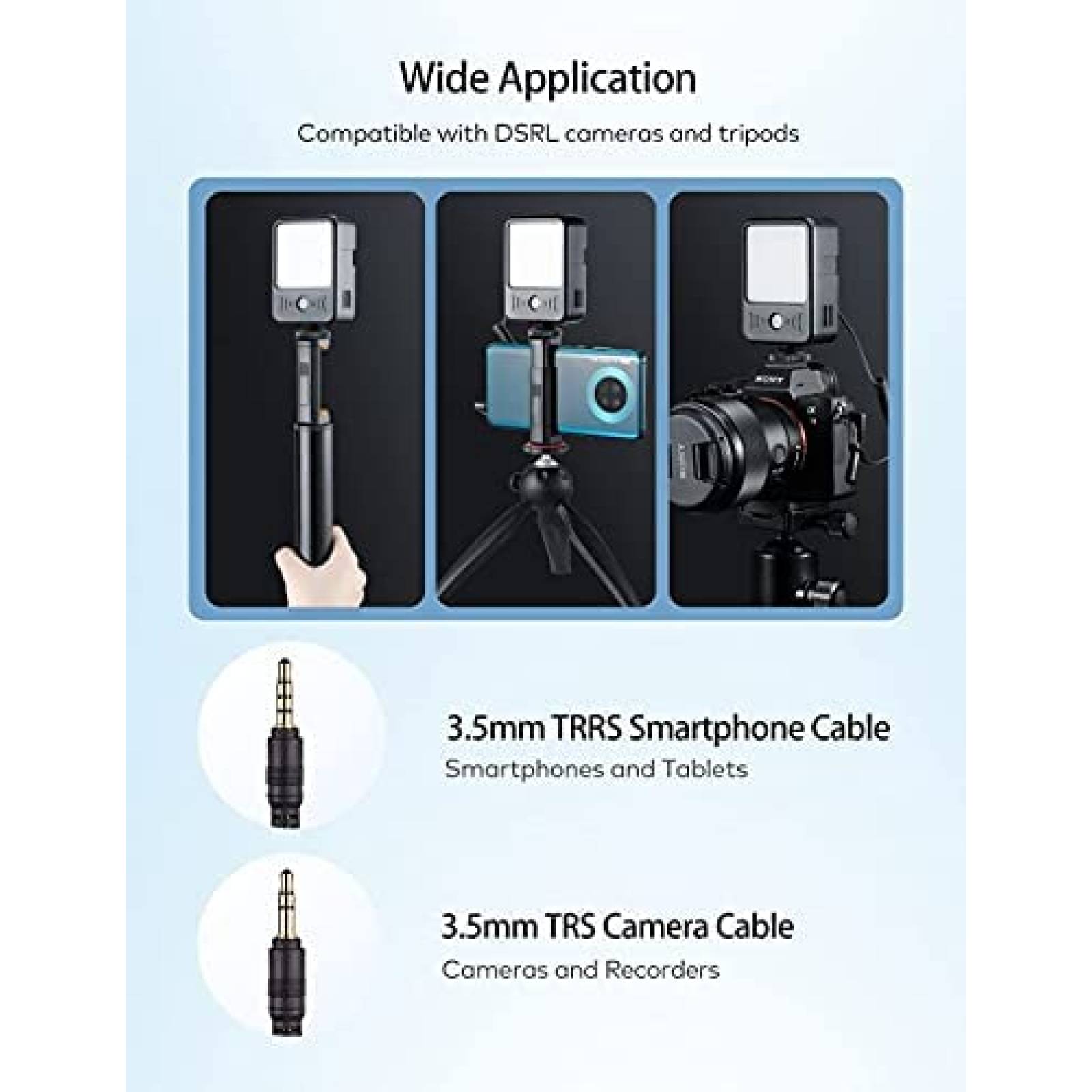 Lus de Video RALENO Recargable 6500 K 2000 mAh -Negro