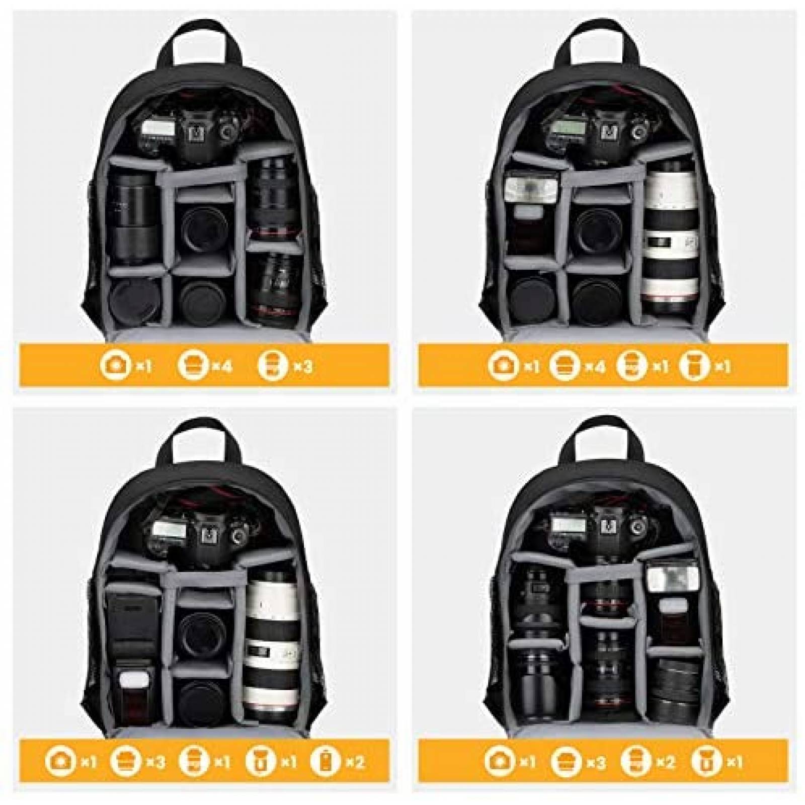 Mochila Organizadora TARION TB-S para Camara SLR/DSLR -Negro
