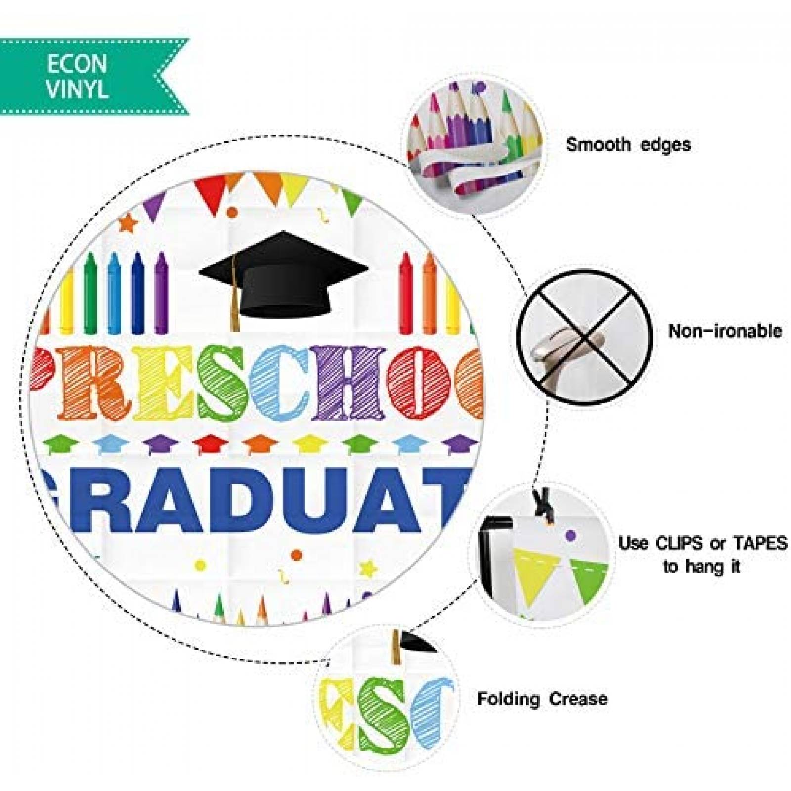 Fondo Fotografia Allenjoy Graduacion Preescolar 7x5 Pies